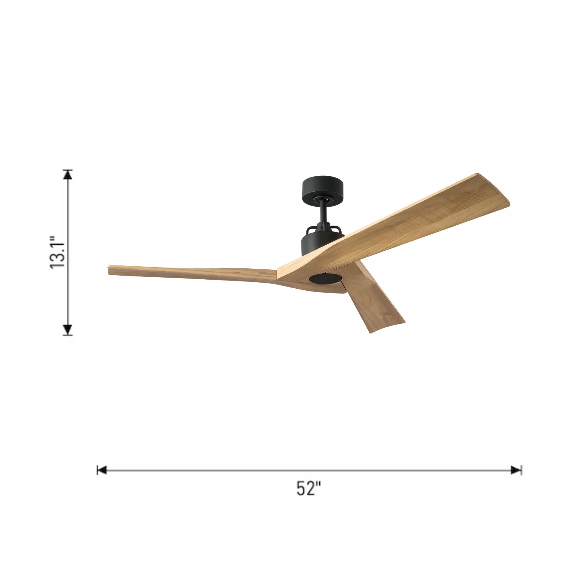Alma Smart 52" Midnight Black & Natural Honey Indoor Ceiling Fan