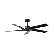 Aspen Coastal 56" Midnight Black Outdoor Ceiling Fan with Remote