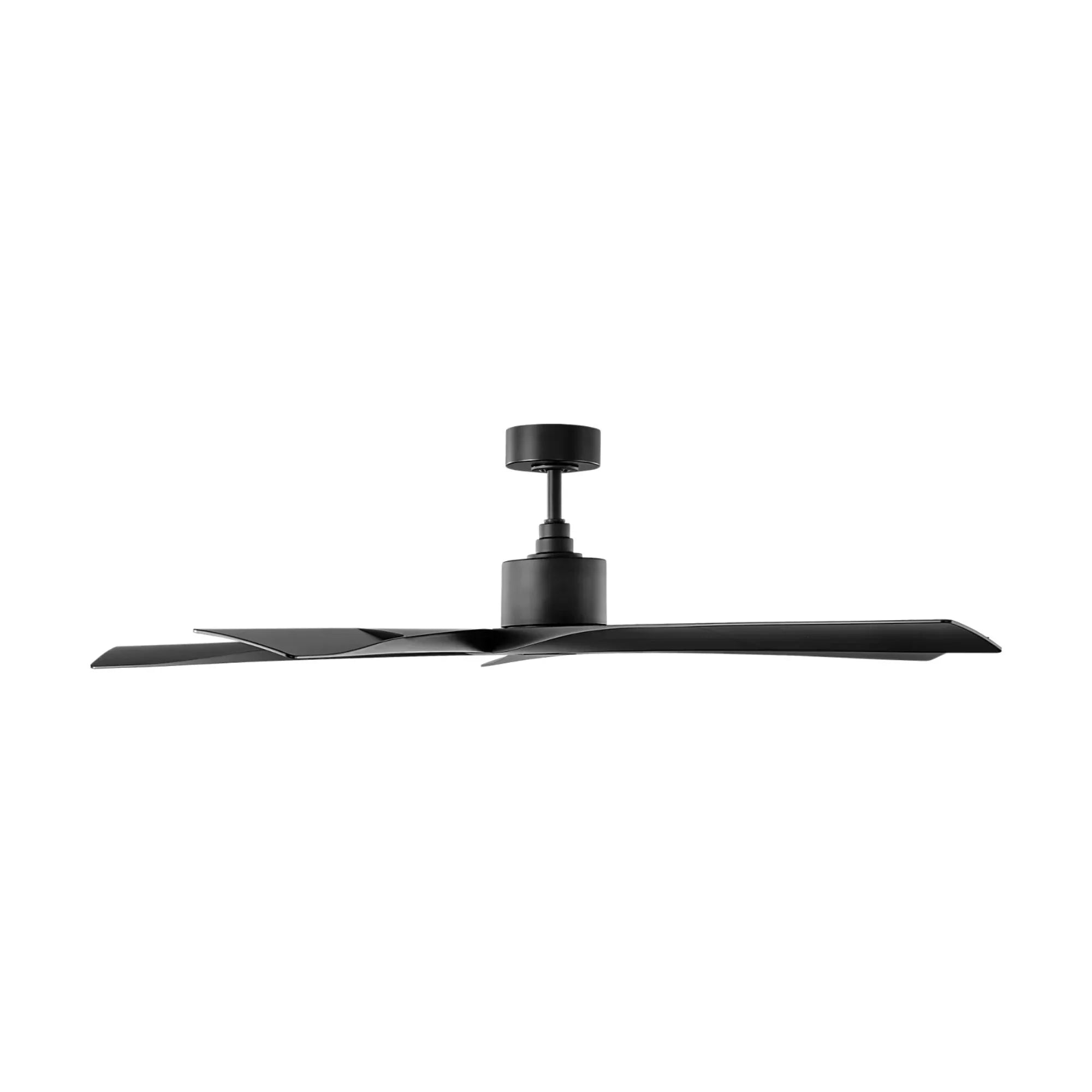 Aspen Coastal 56" Midnight Black Outdoor Ceiling Fan with Remote
