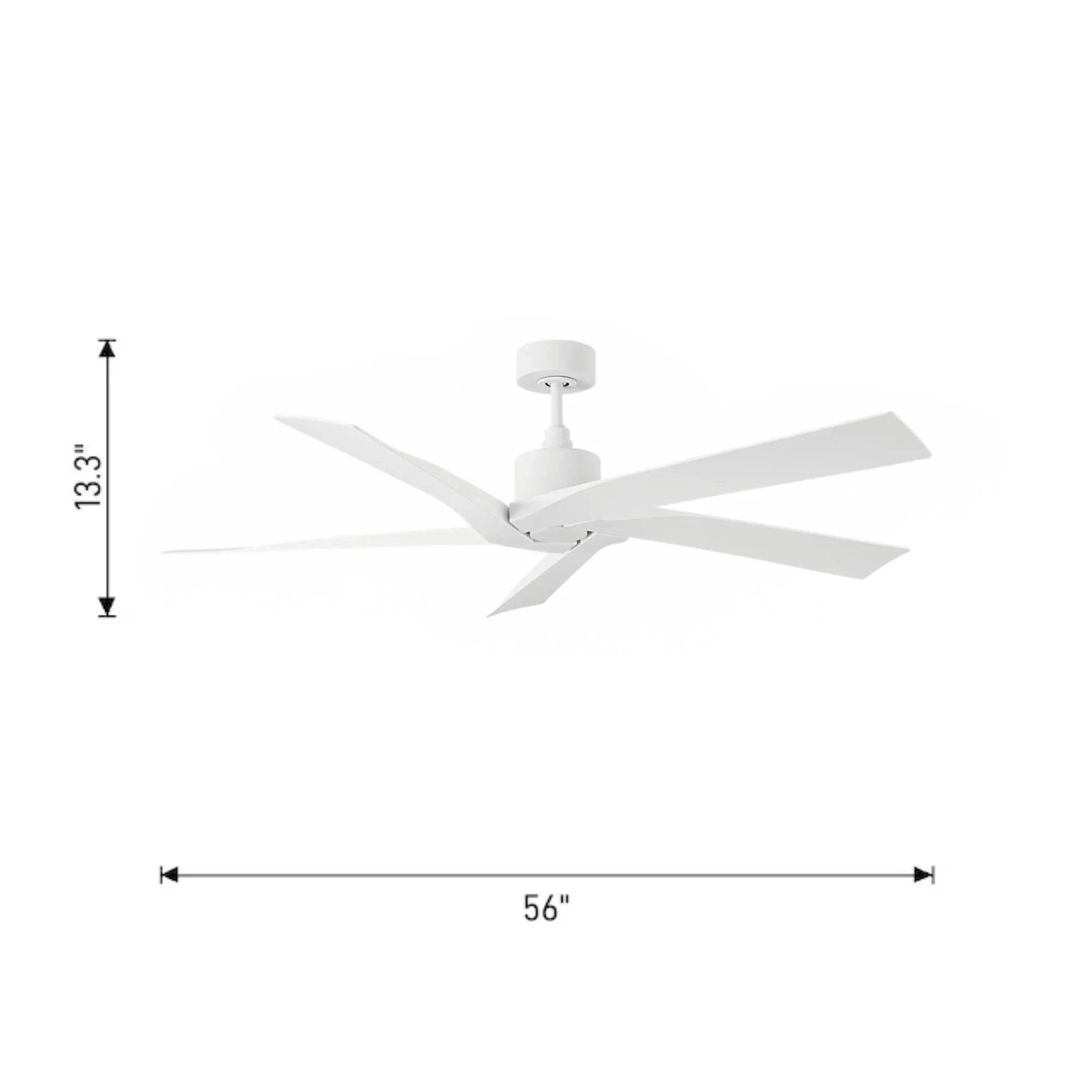 Aspen Coastal 56" Matte White Outdoor Ceiling Fan with Remote