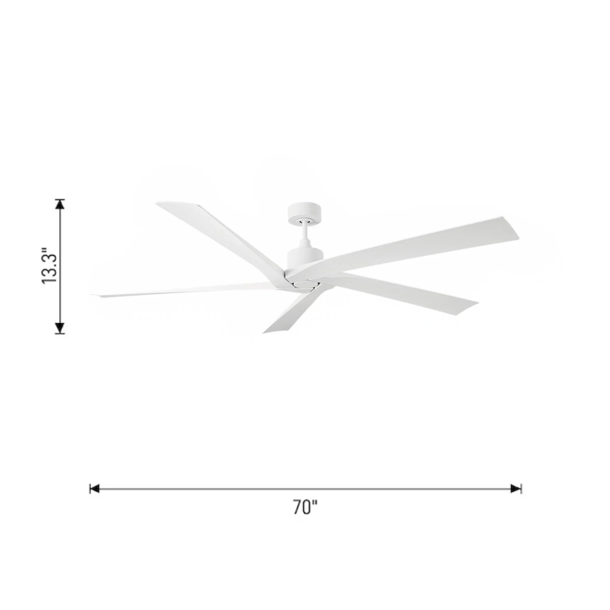 Aspen Coastal 70" Matte White Outdoor Ceiling Fan with Remote