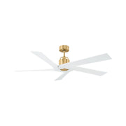 Aspen 56" Burnished Brass & White Ceiling Fan with Remote