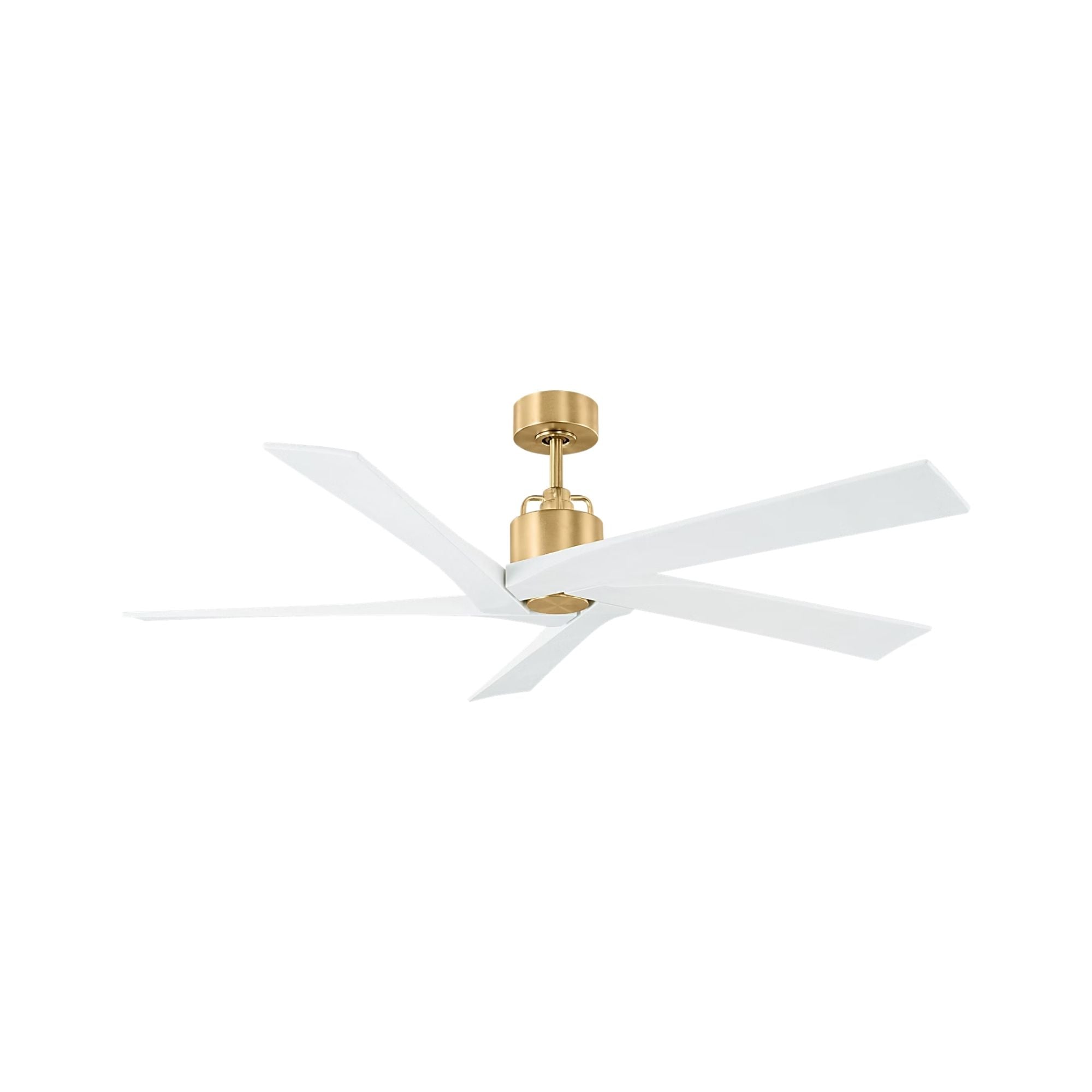 Aspen 56" Burnished Brass & White Ceiling Fan with Remote