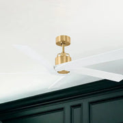 Aspen 56" Burnished Brass & White Ceiling Fan with Remote