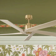 Aspen 56" Burnished Brass & White Oak Ceiling Fan with Remote