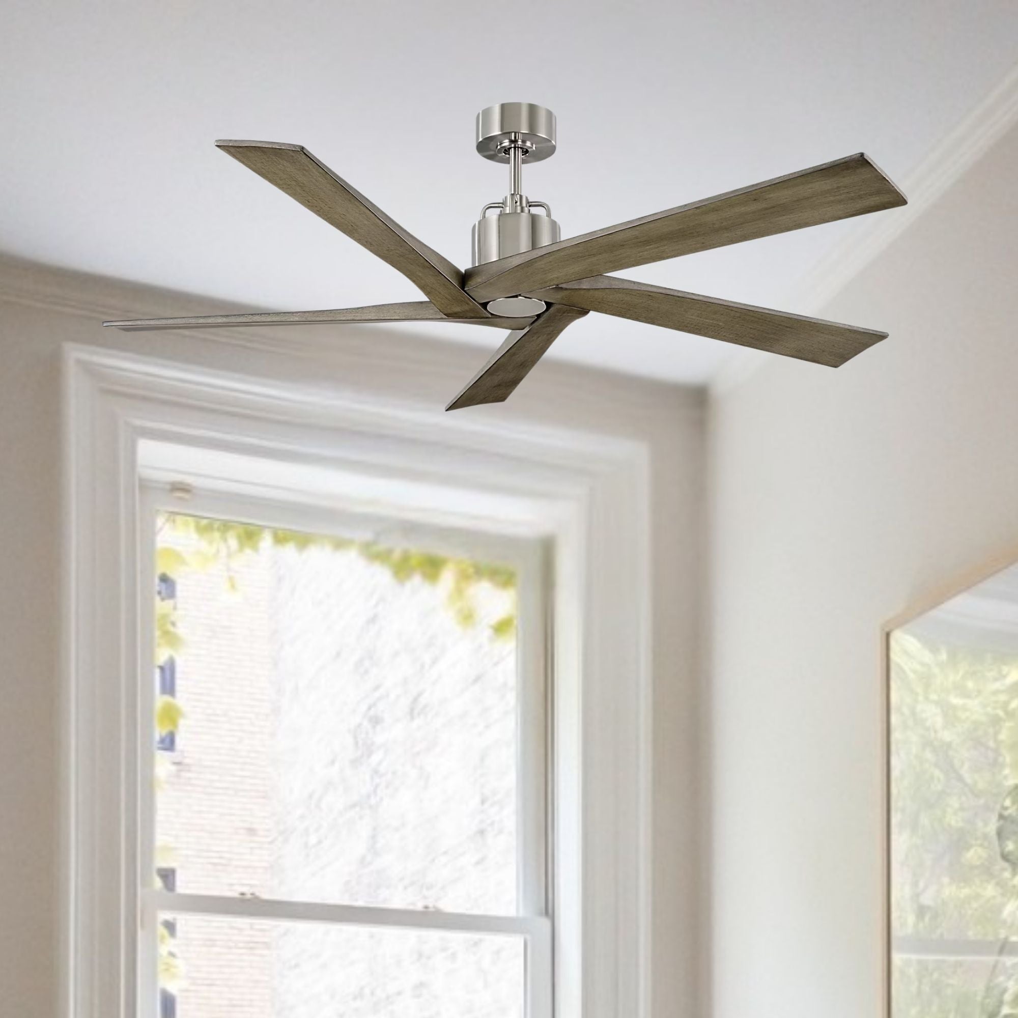 Aspen 56" Brushed Steel Ceiling Fan with Remote