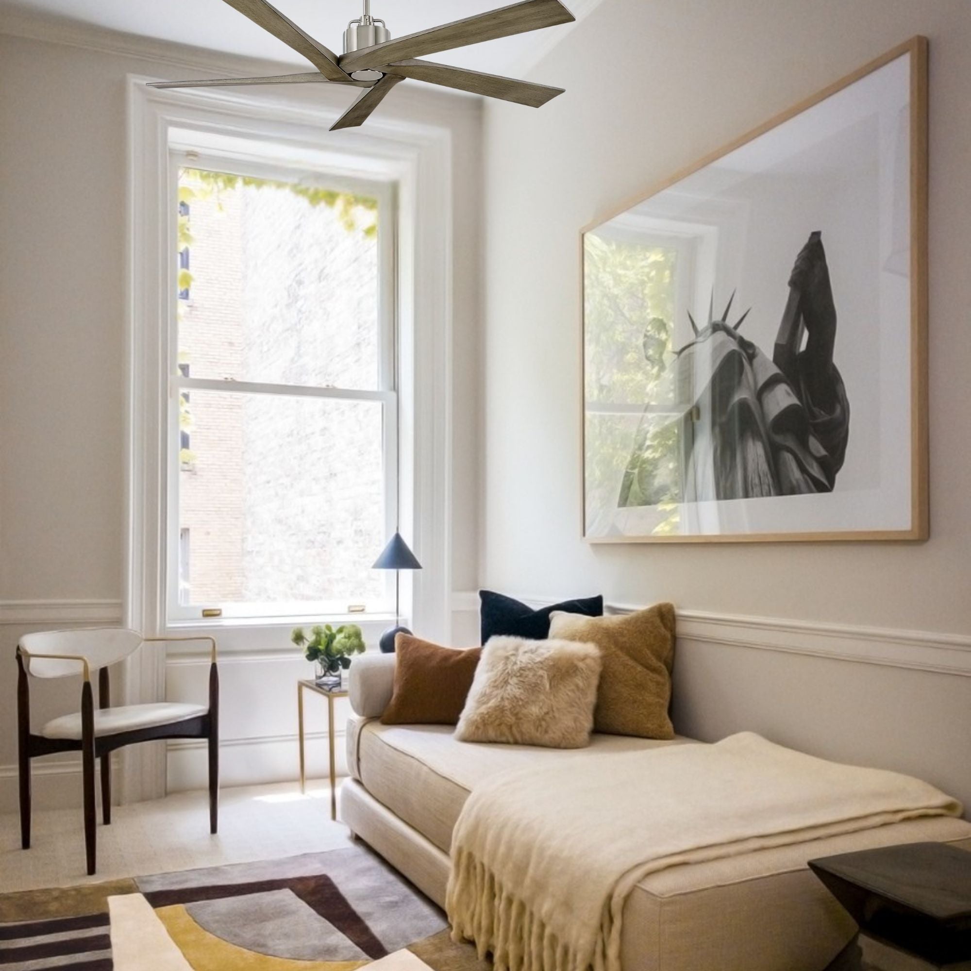 Aspen 56" Brushed Steel Ceiling Fan with Remote