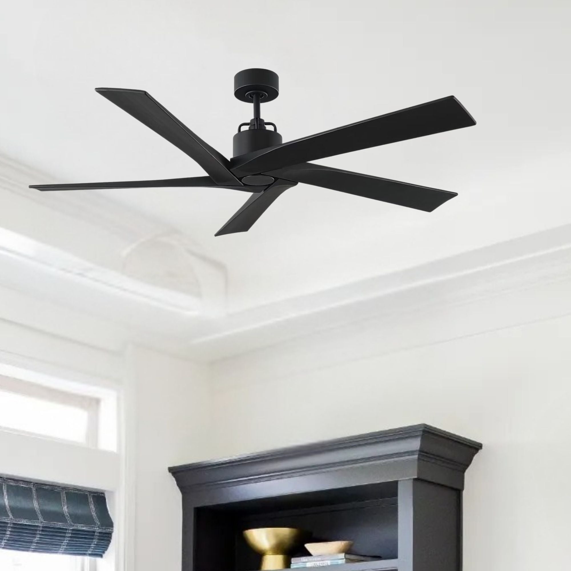 Aspen 56" Midnight Black Ceiling Fan with Remote