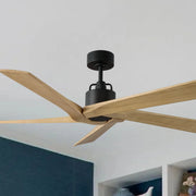 Aspen 56" Midnight Black & Natural Honey Ceiling Fan with Remote