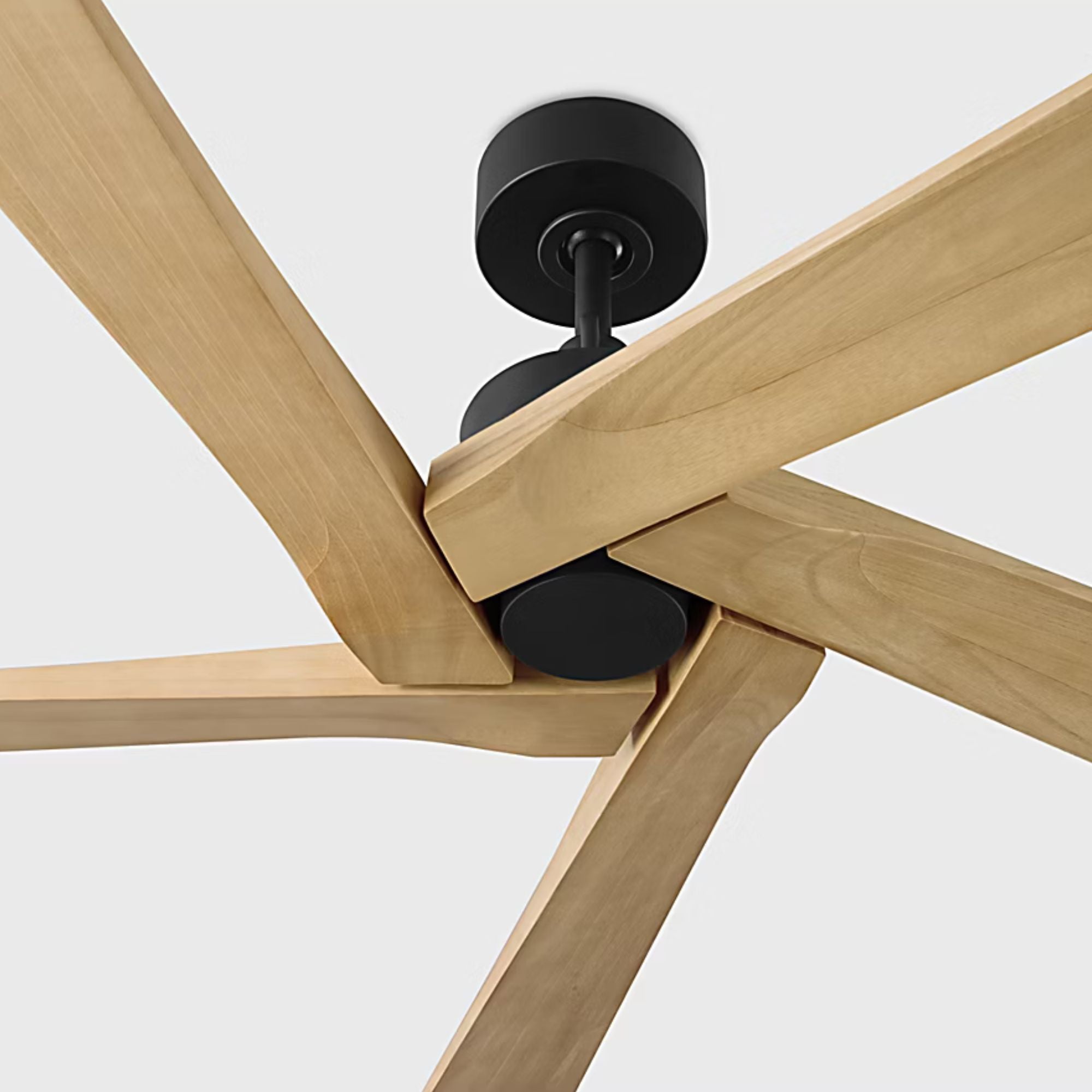 Aspen 56" Midnight Black & Natural Honey Ceiling Fan with Remote