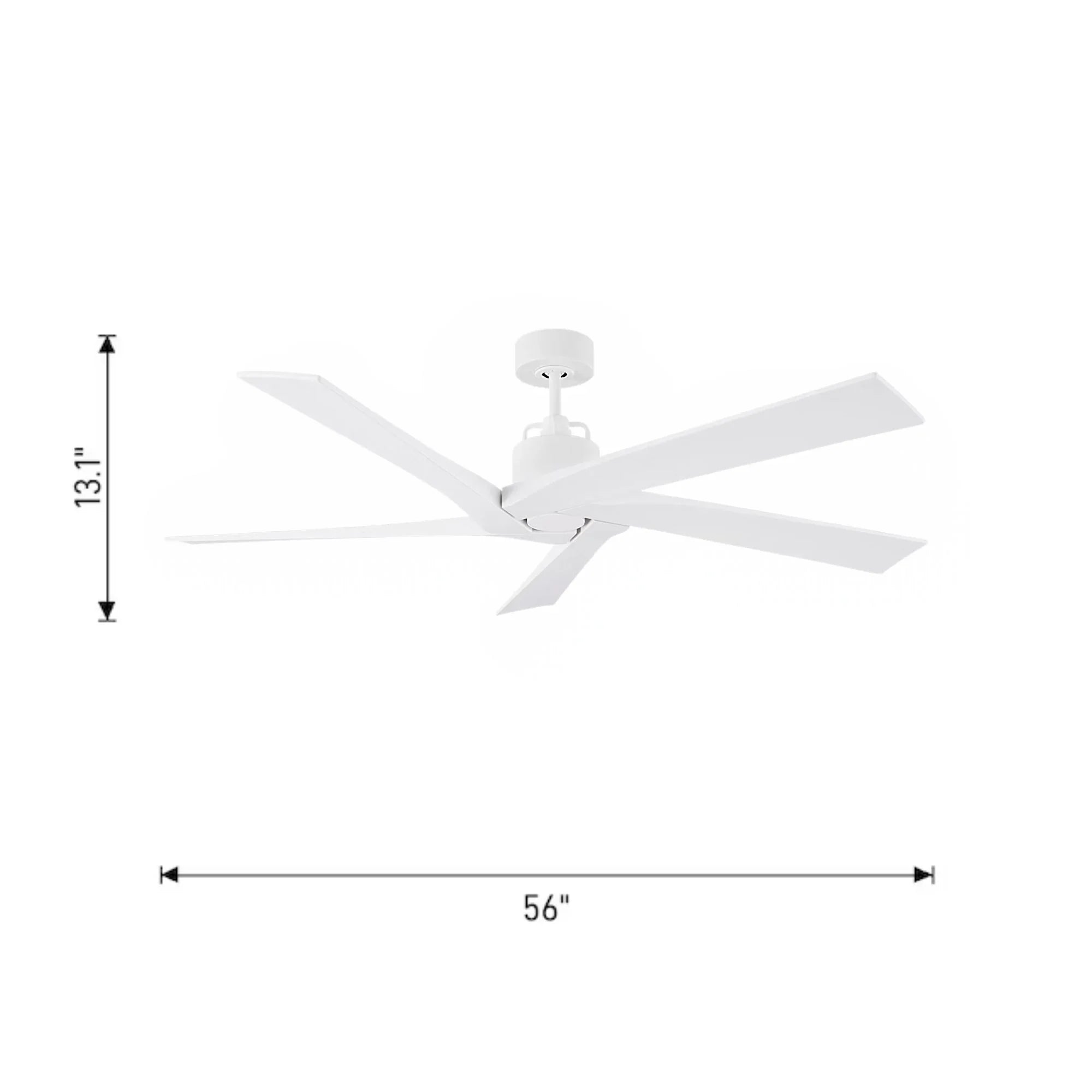 Aspen 56" Matte White Ceiling Fan with Remote