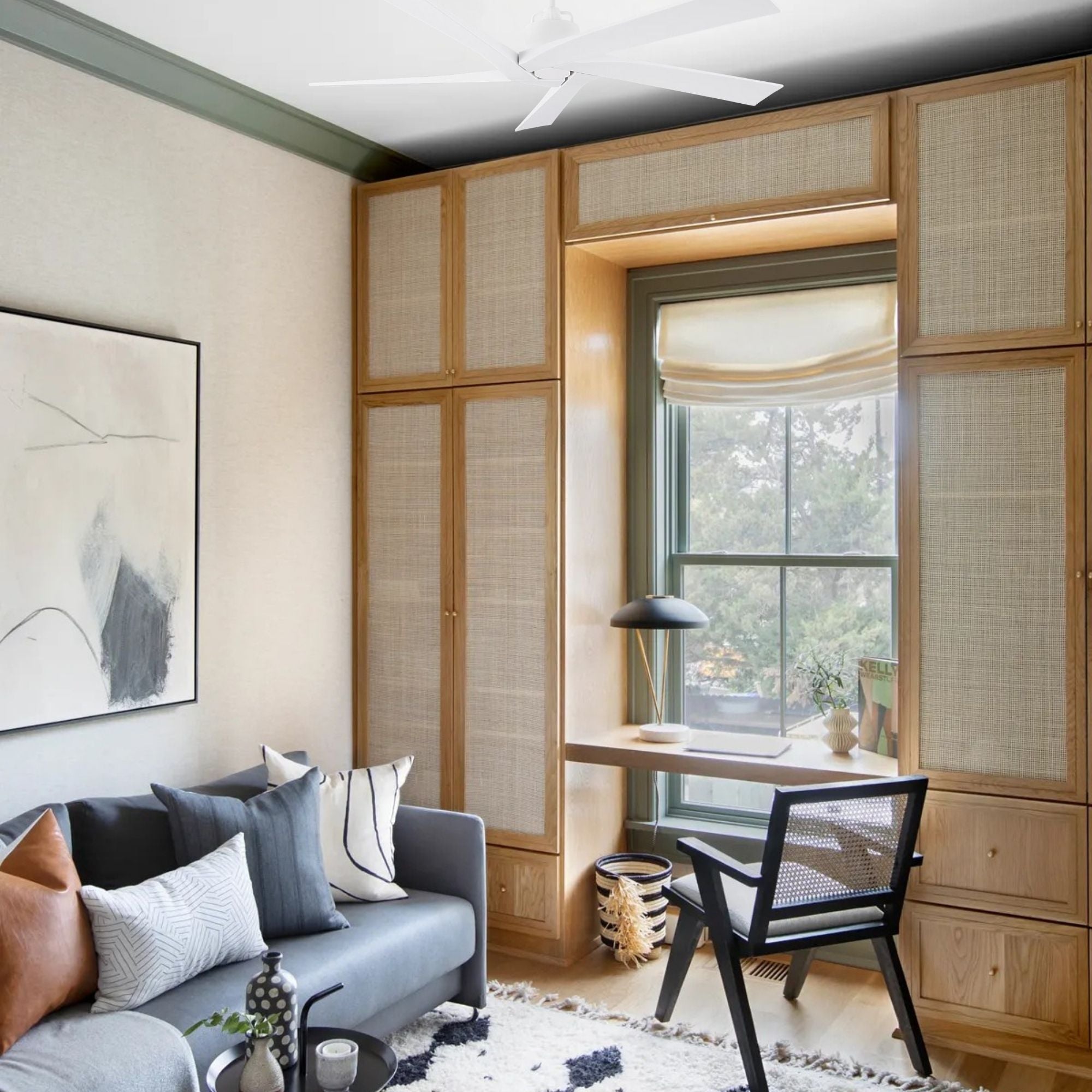 Aspen 56" Matte White Ceiling Fan with Remote