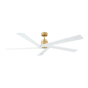 Aspen 70" Burnished Brass & White Large Ceiling Fan with Remote