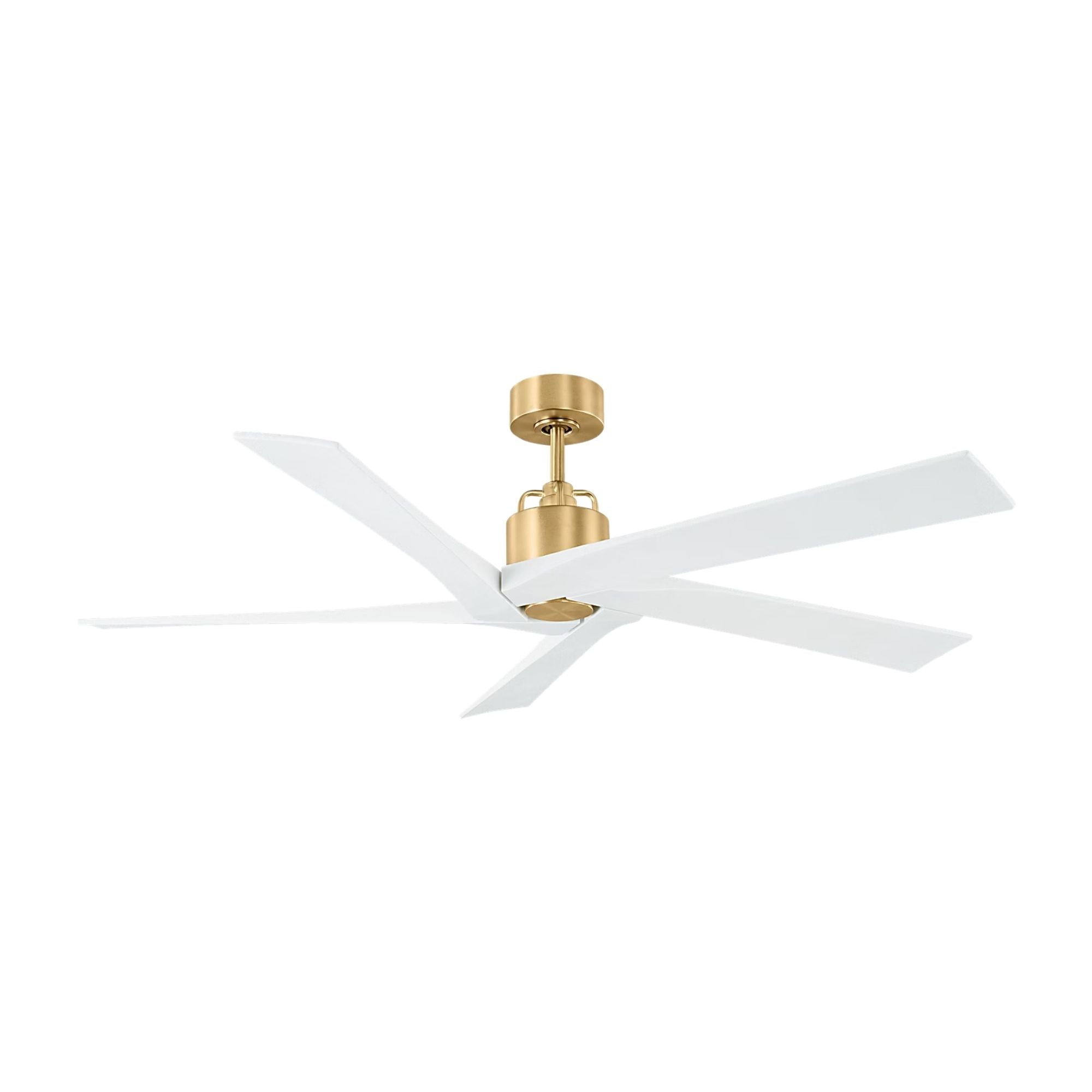 Aspen 70" Burnished Brass & White Large Ceiling Fan with Remote