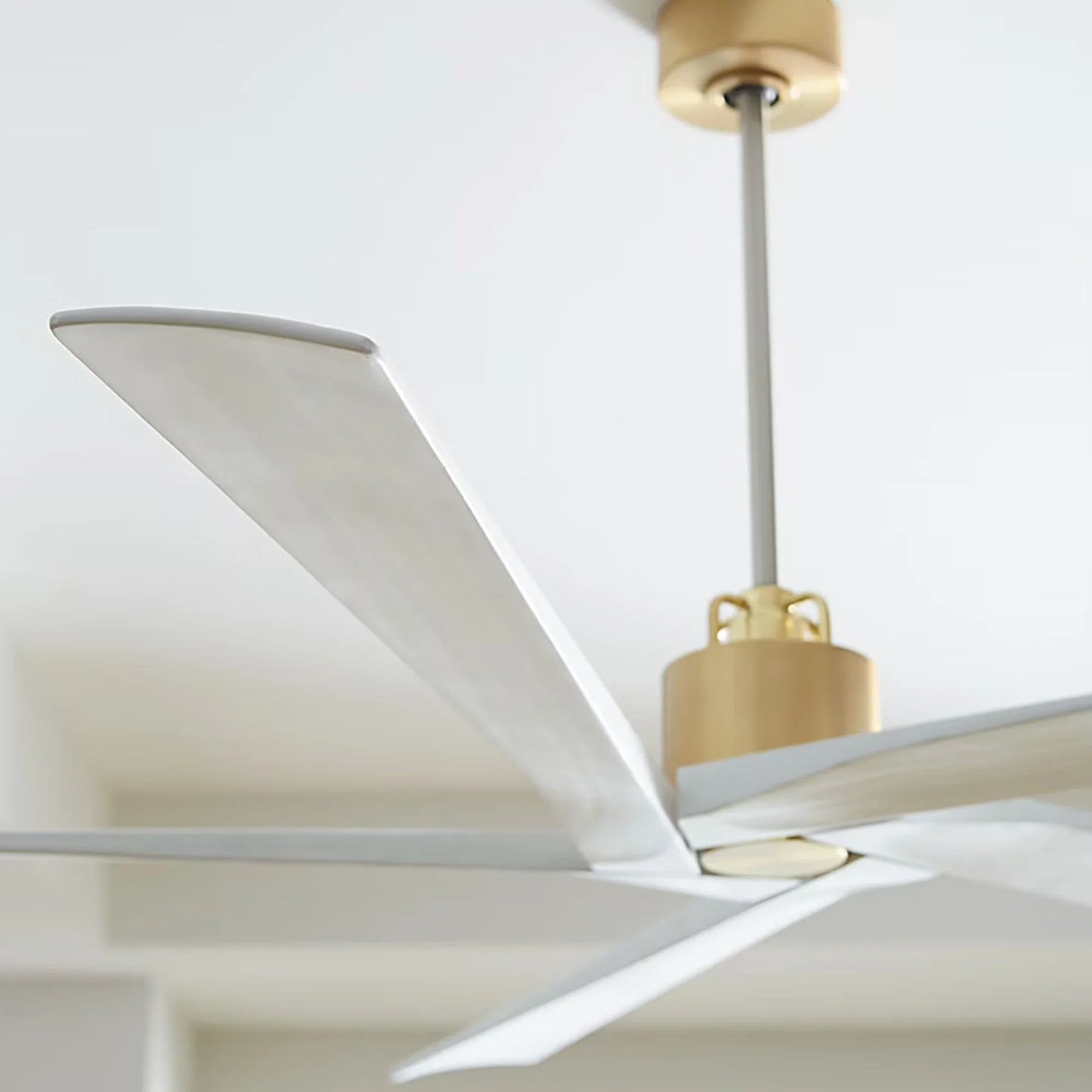 Aspen 70" Burnished Brass & White Large Ceiling Fan with Remote