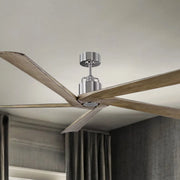 Aspen 70" Brushed Steel Large Ceiling Fan with Remote