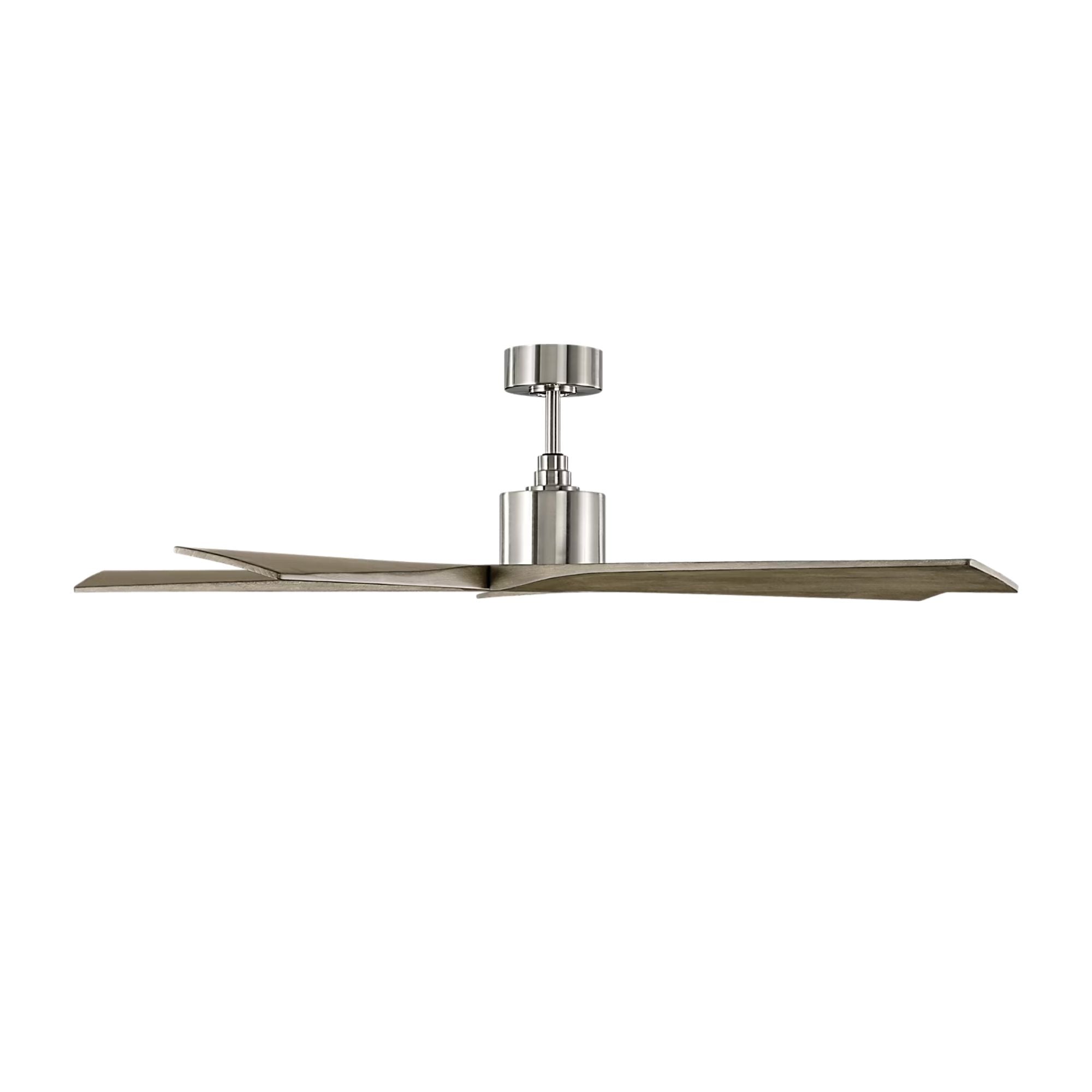 Aspen 70" Brushed Steel Large Ceiling Fan with Remote