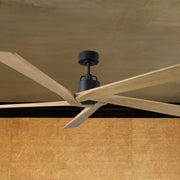 Aspen 70" Midnight Black & Natural Honey Large Ceiling Fan with Remote