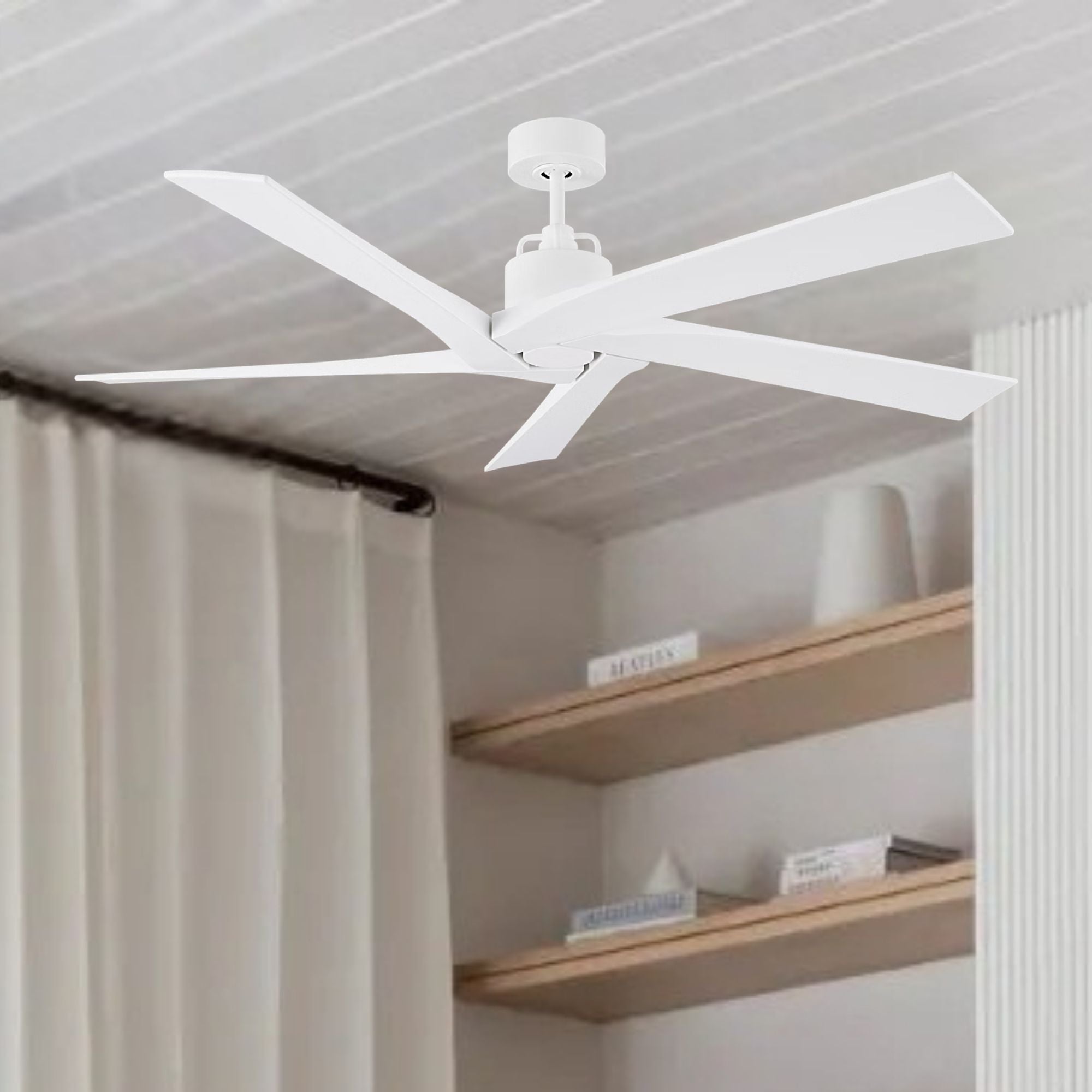 Aspen 70" Matte White Large Ceiling Fan with Remote