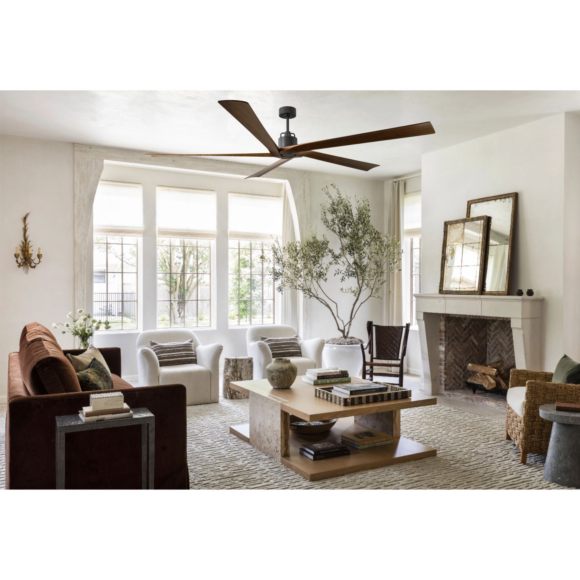 Aspen 84" Aged Pewter X-Large Ceiling Fan with Remote