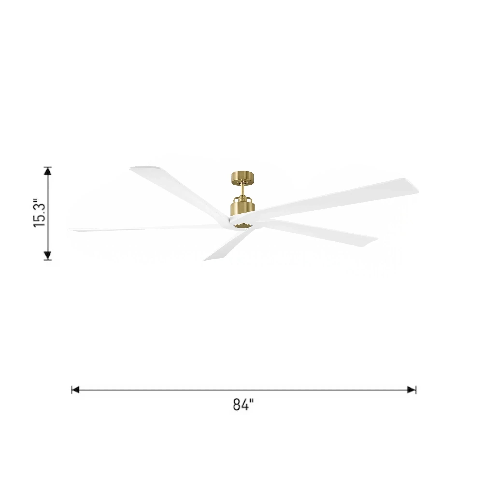 Aspen 84" Burnished Brass X-Large Ceiling Fan with Remote