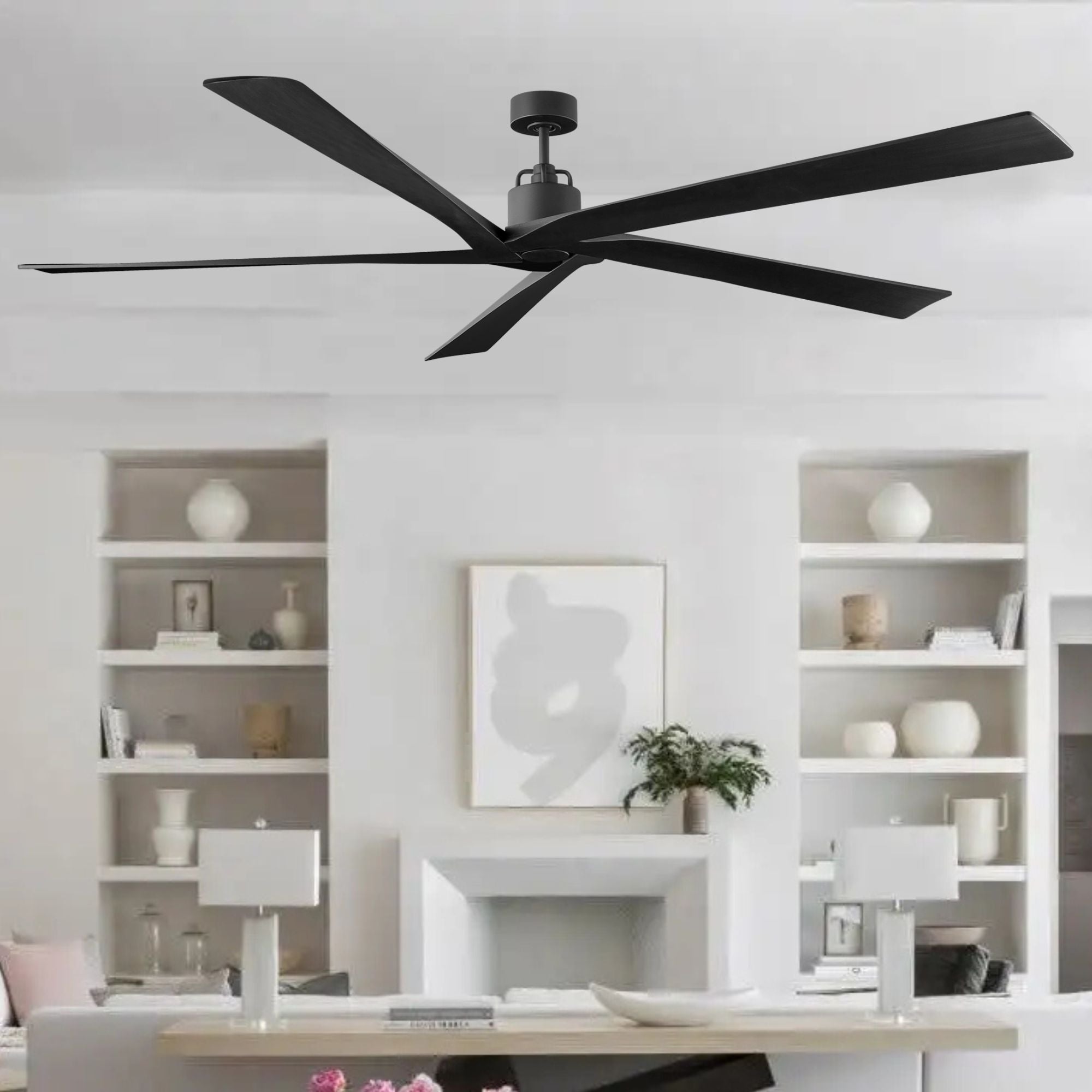 Aspen 84" Midnight Black X-Large Ceiling Fan with Remote