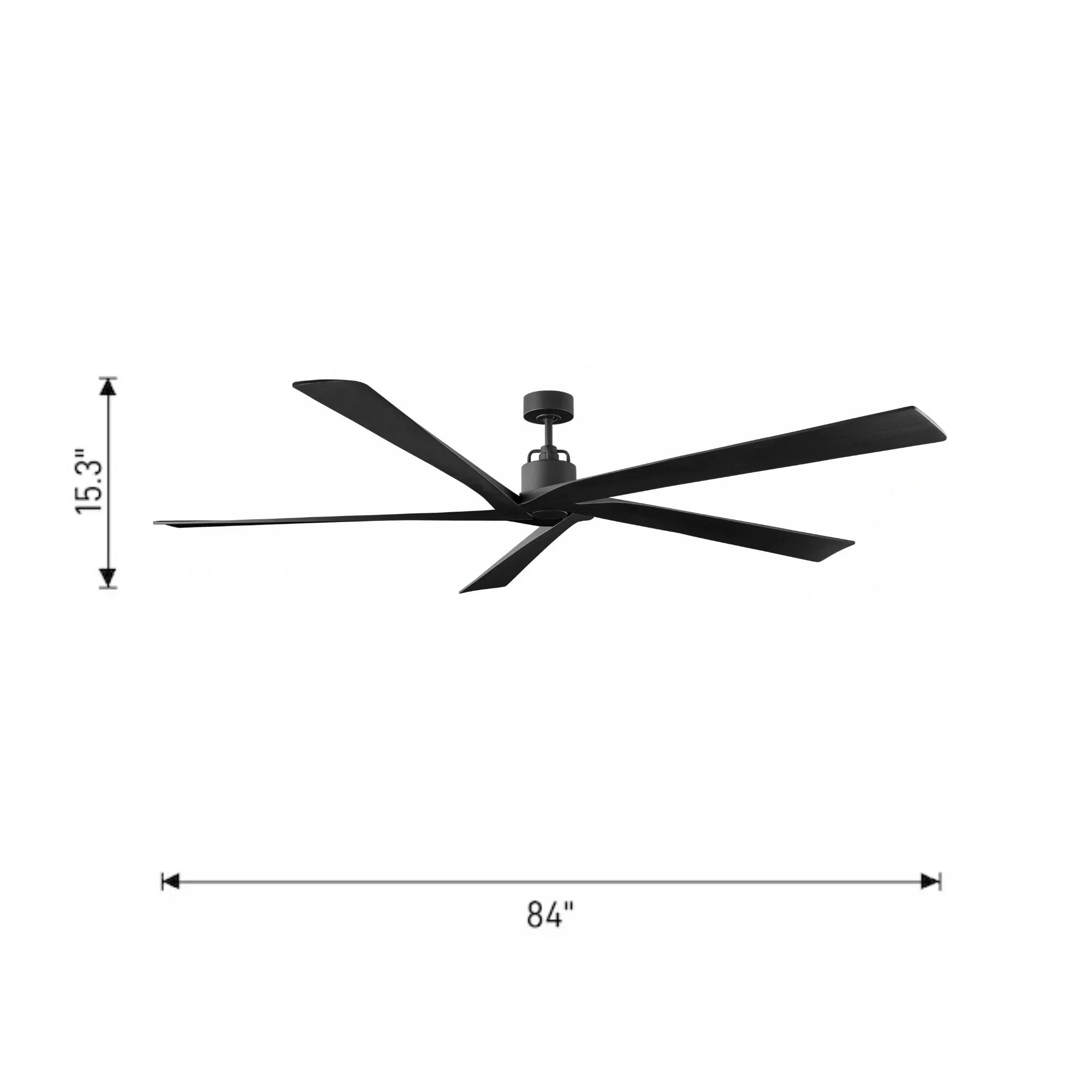Aspen 84" Midnight Black X-Large Ceiling Fan with Remote