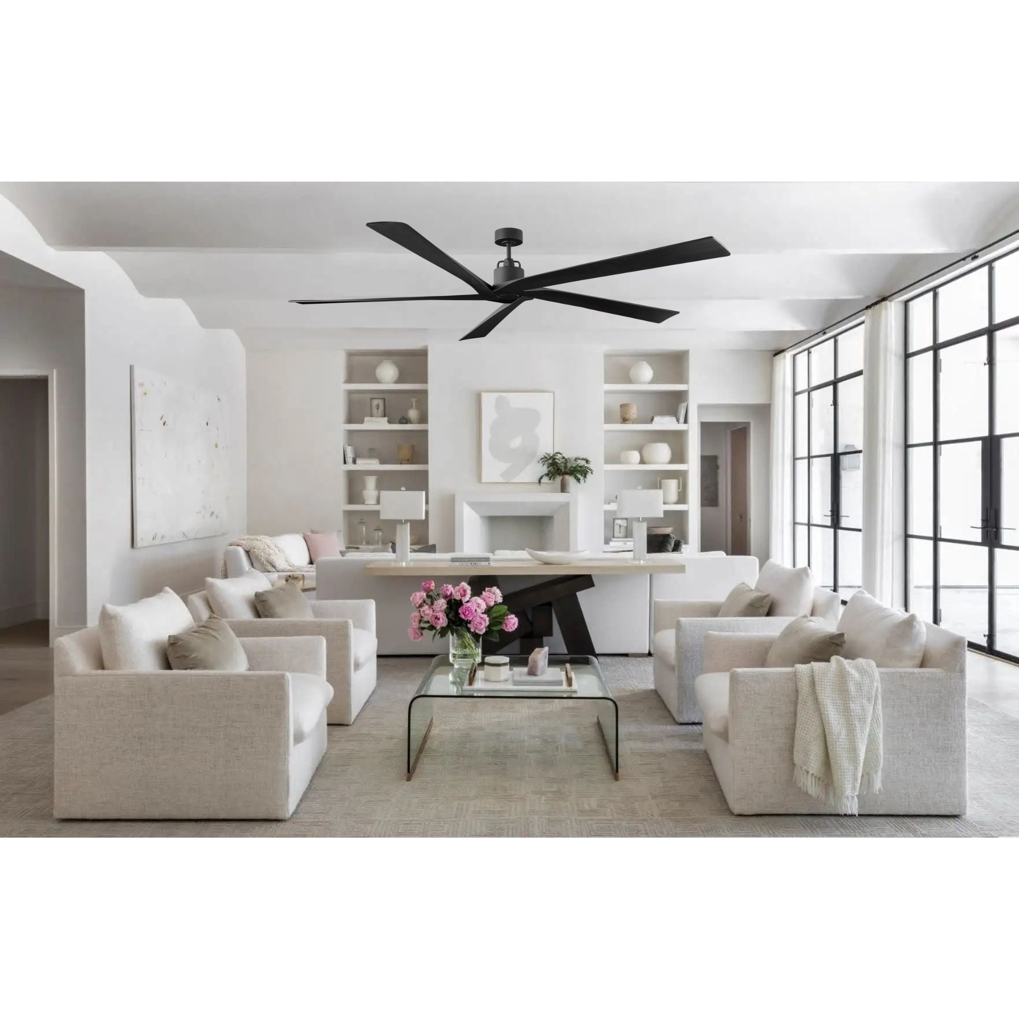 Aspen 84" Midnight Black X-Large Ceiling Fan with Remote