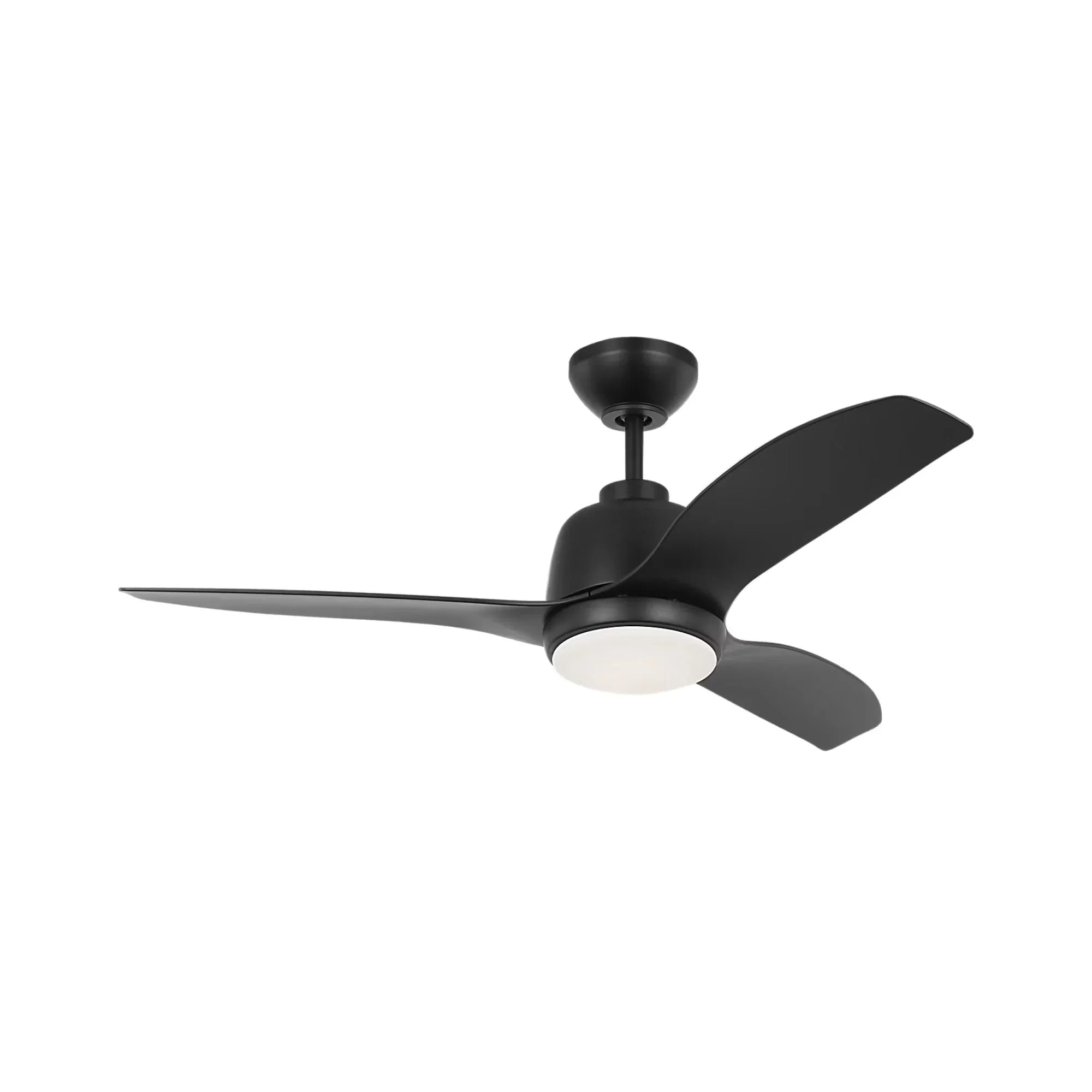Avila Coastal 44" Midnight Black Outdoor Ceiling Fan with Light & Remote