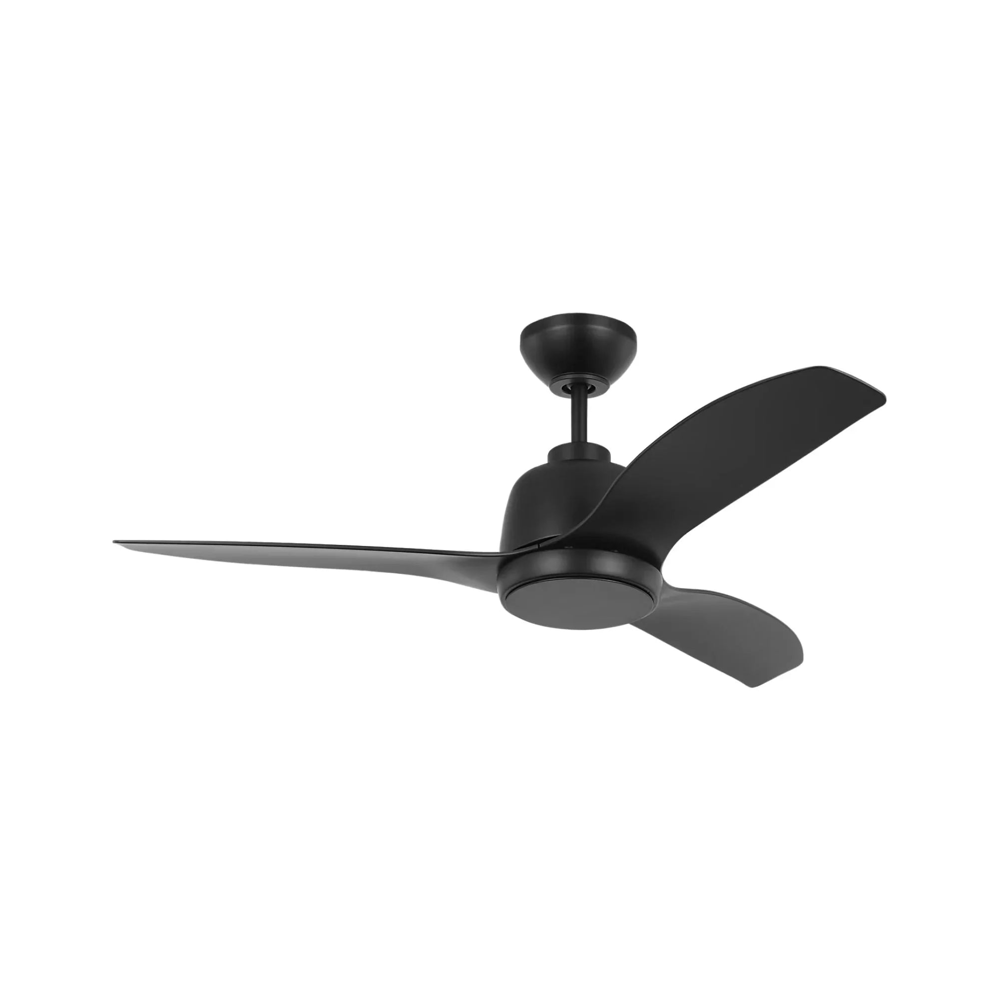 Avila Coastal 44" Midnight Black Outdoor Ceiling Fan with Light & Remote