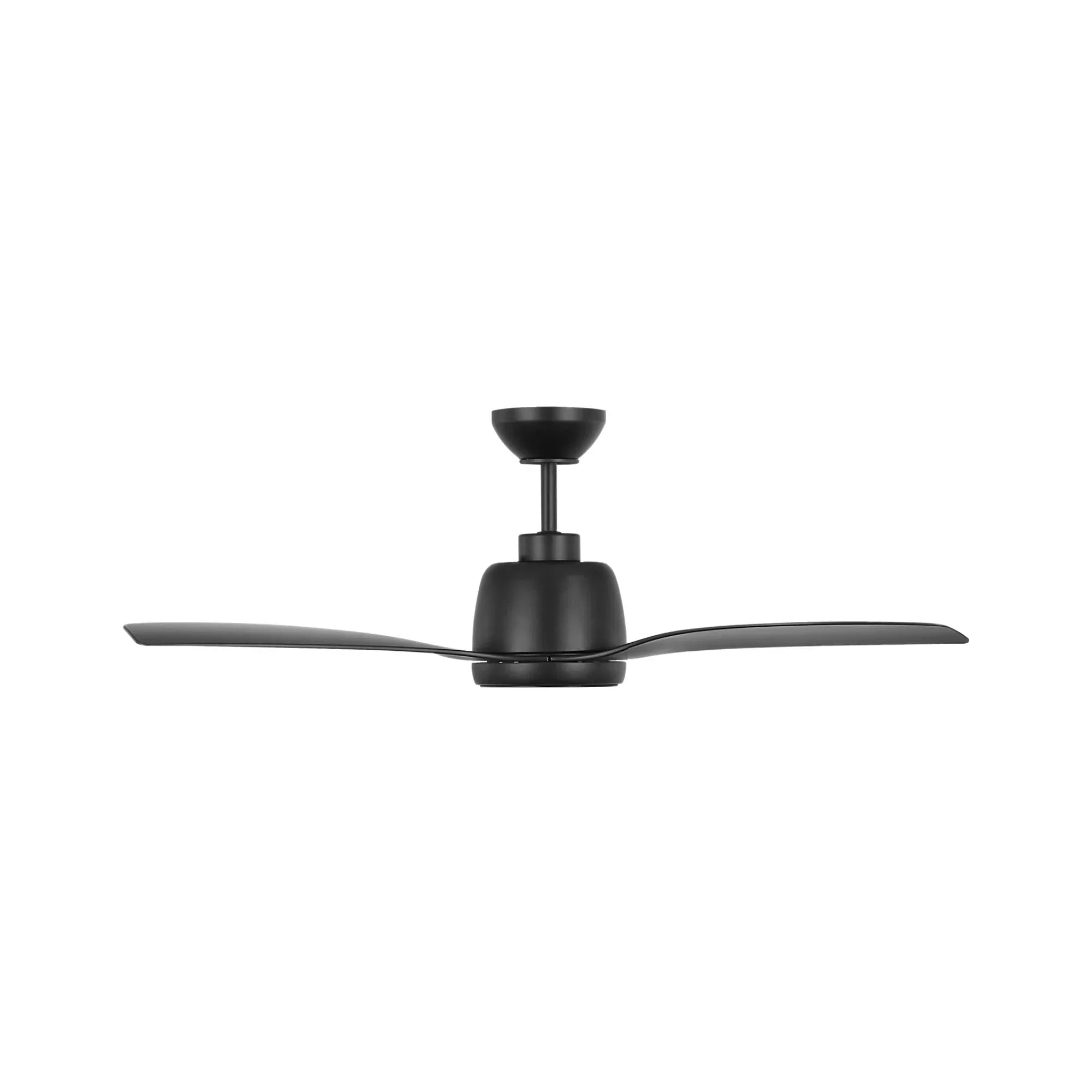Avila Coastal 44" Midnight Black Outdoor Ceiling Fan with Light & Remote