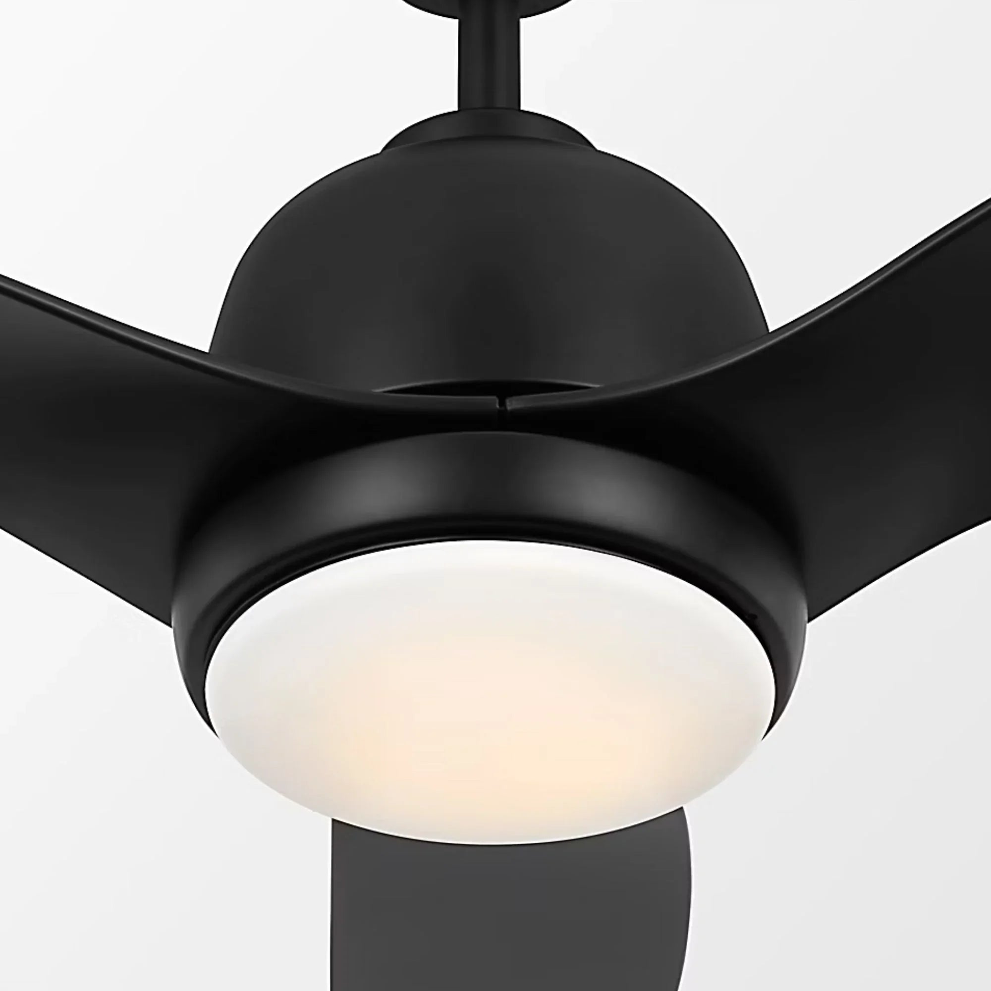 Avila Coastal 44" Midnight Black Outdoor Ceiling Fan with Light & Remote