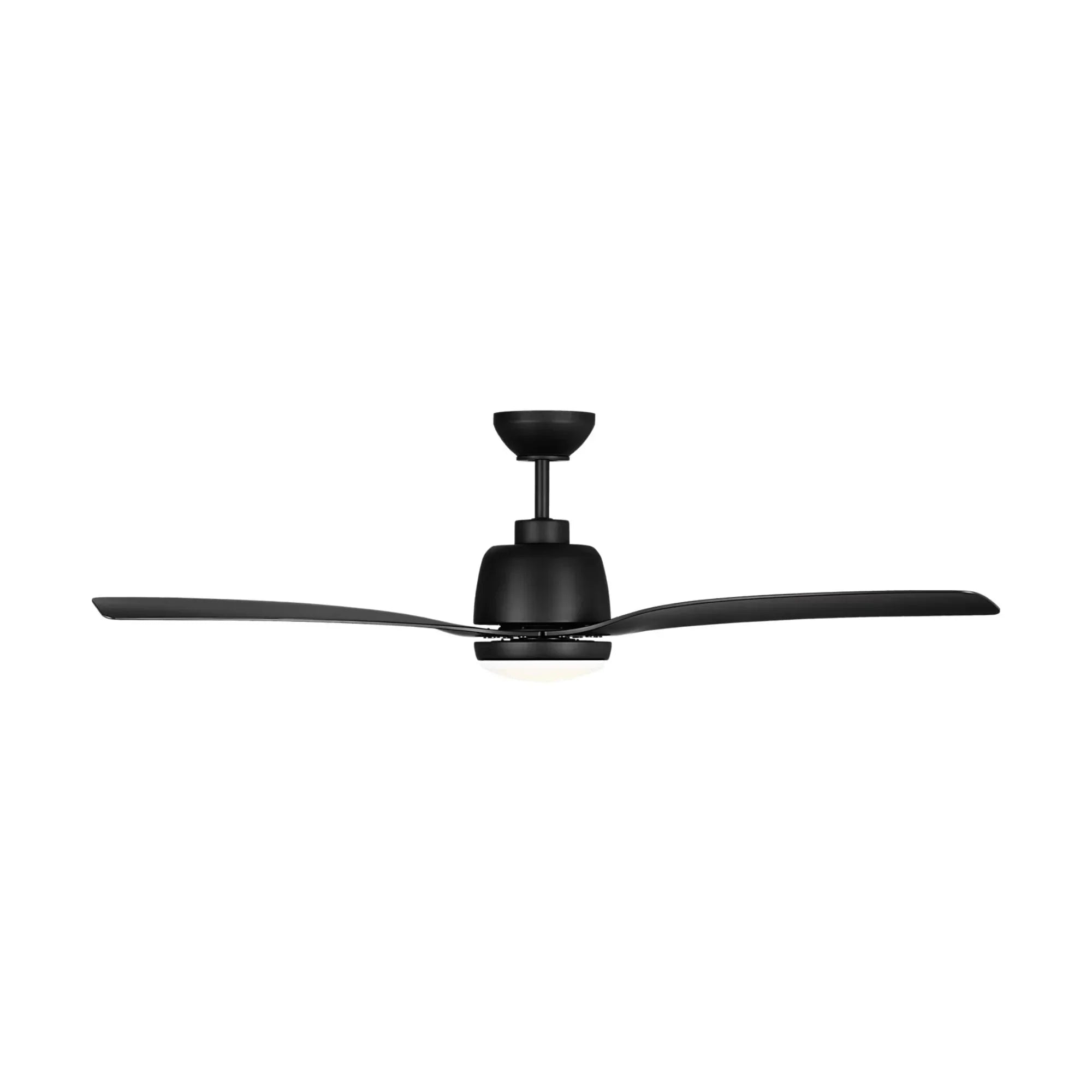 Avila Coastal 54" Midnight Black Outdoor Ceiling Fan with Light & Remote