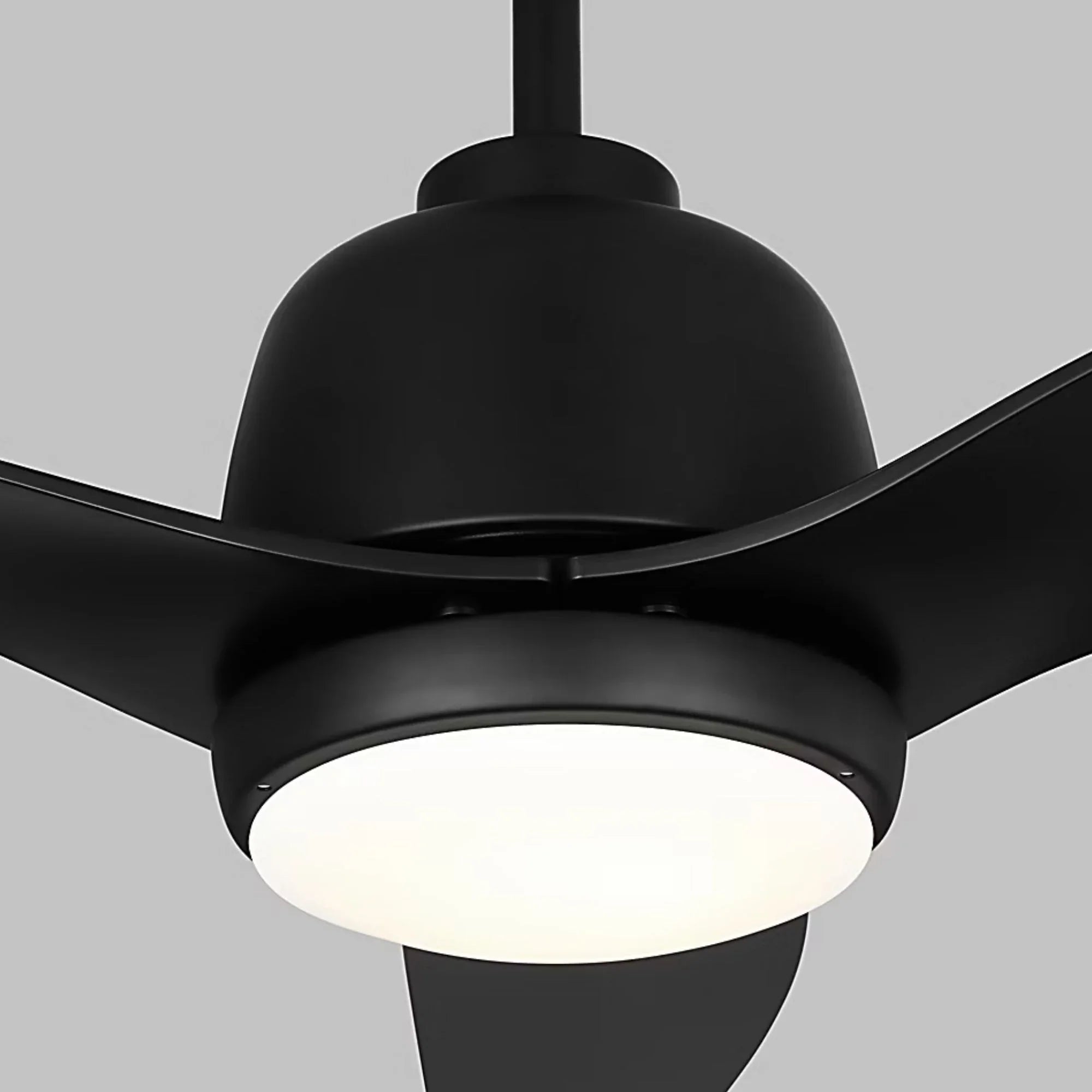 Avila Coastal 54" Midnight Black Outdoor Ceiling Fan with Light & Remote