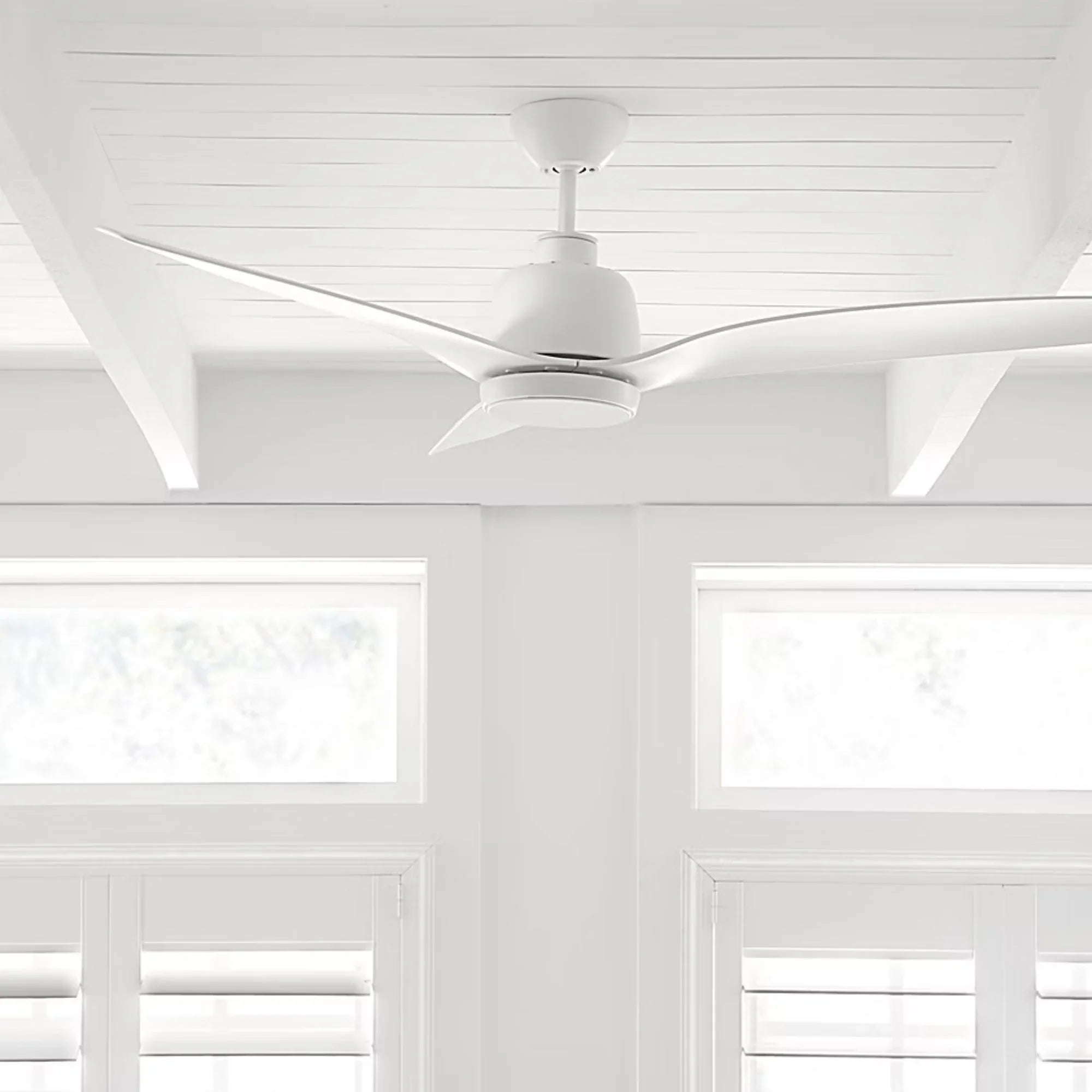 Avila Coastal 54" Midnight Black Outdoor Ceiling Fan with Light & Remote