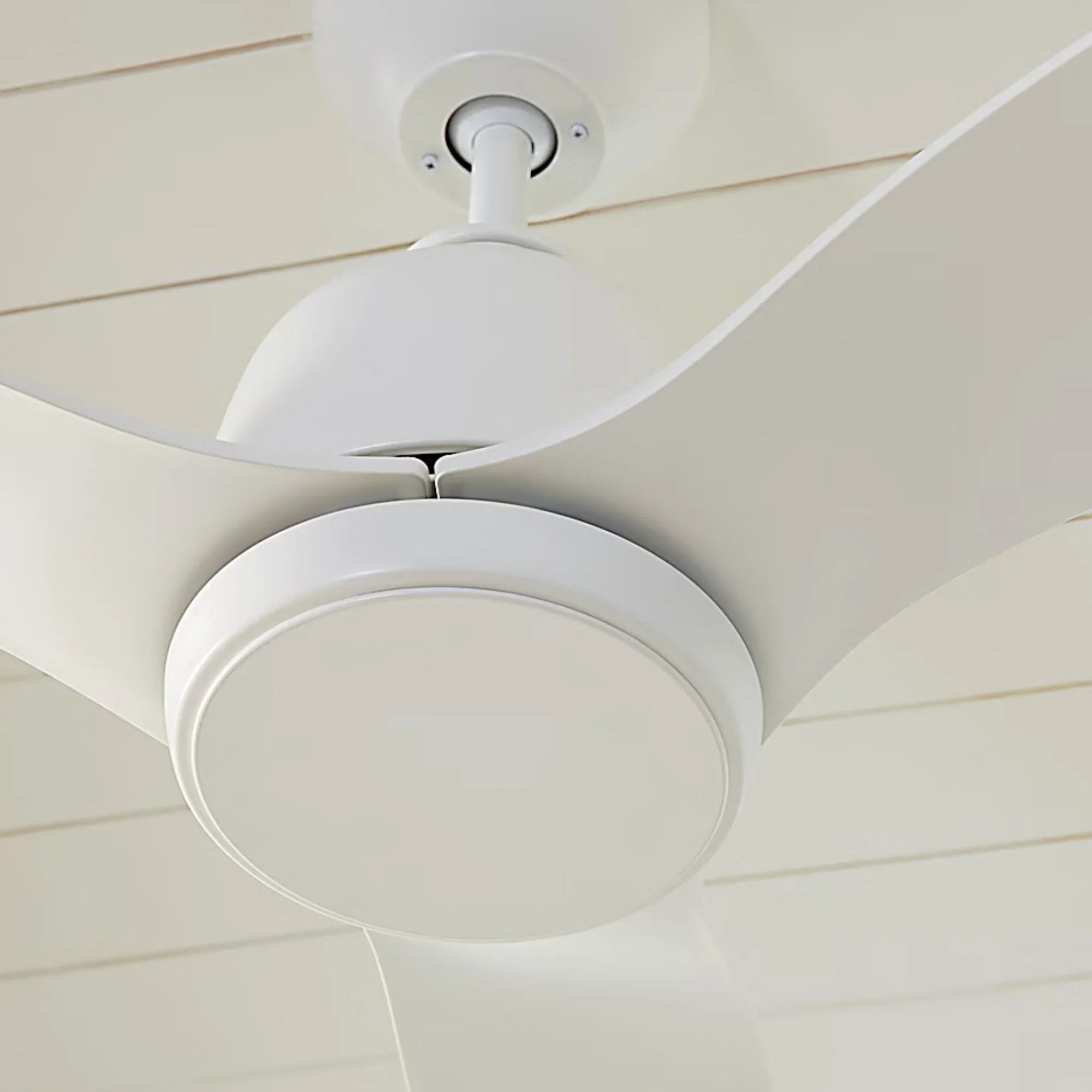 Avila Coastal 54" Midnight Black Outdoor Ceiling Fan with Light & Remote