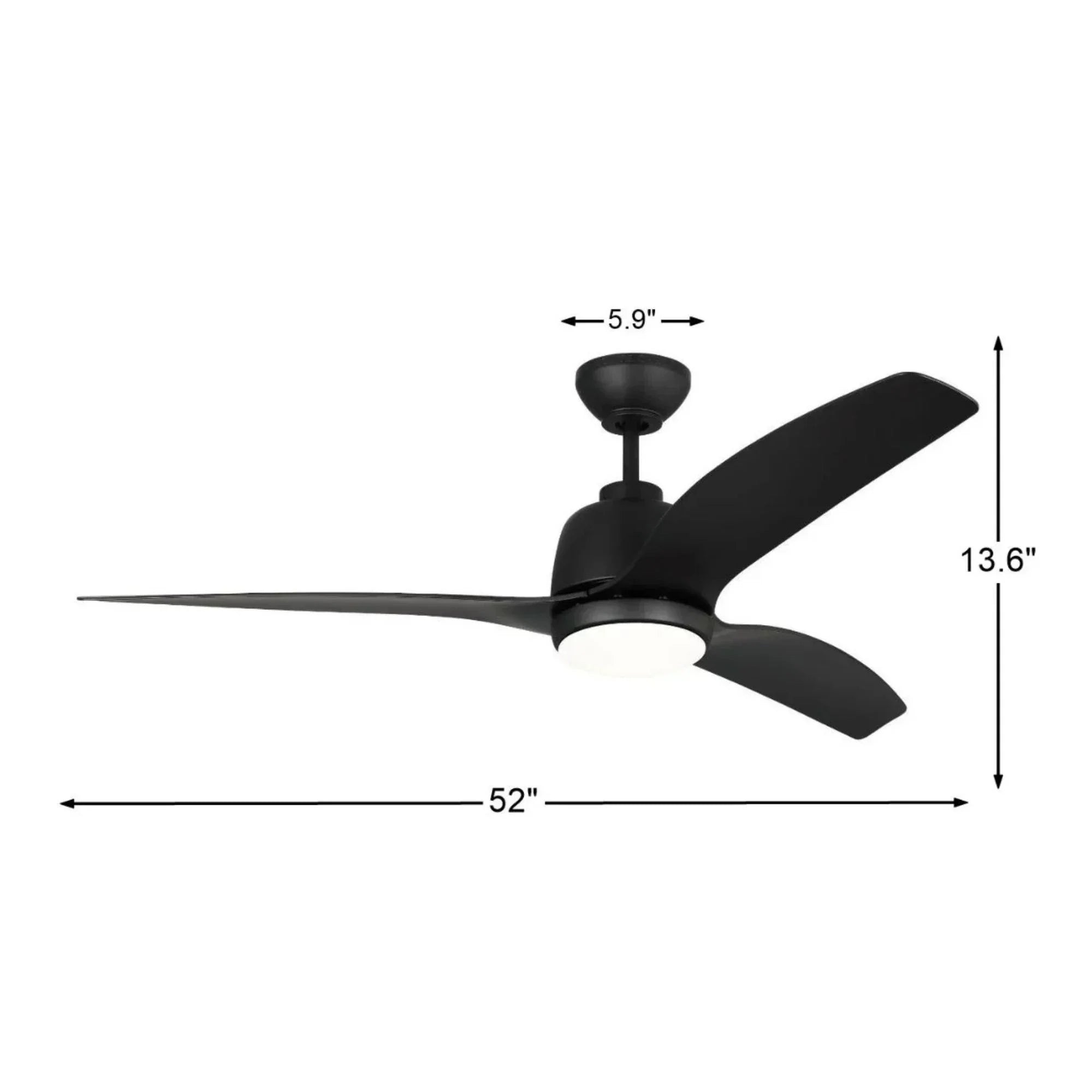 Avila Coastal 54" Midnight Black Outdoor Ceiling Fan with Light & Remote