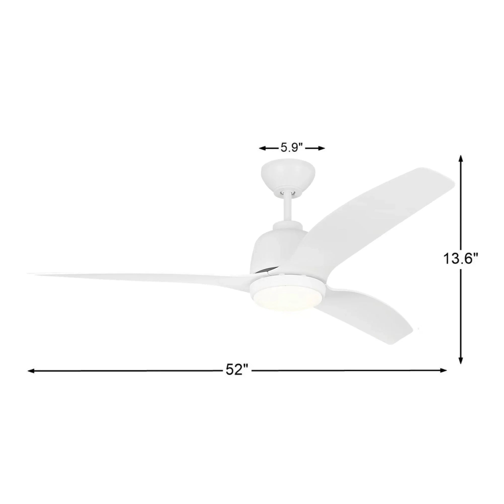 Avila Coastal 54" Matte White Outdoor Ceiling Fan with Light & Remote