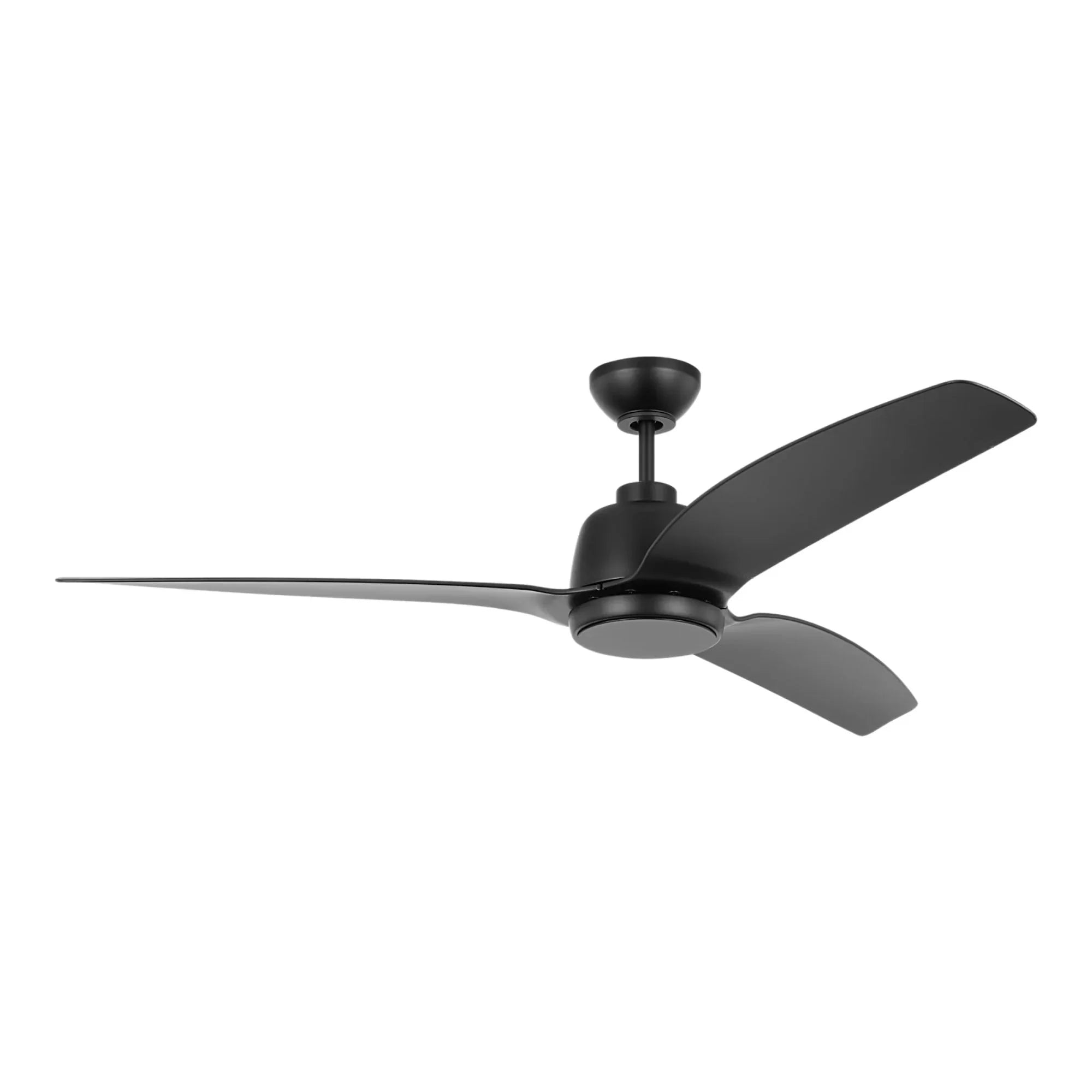 Avila Coastal 60" Midnight Black Outdoor Ceiling Fan with Light & Remote