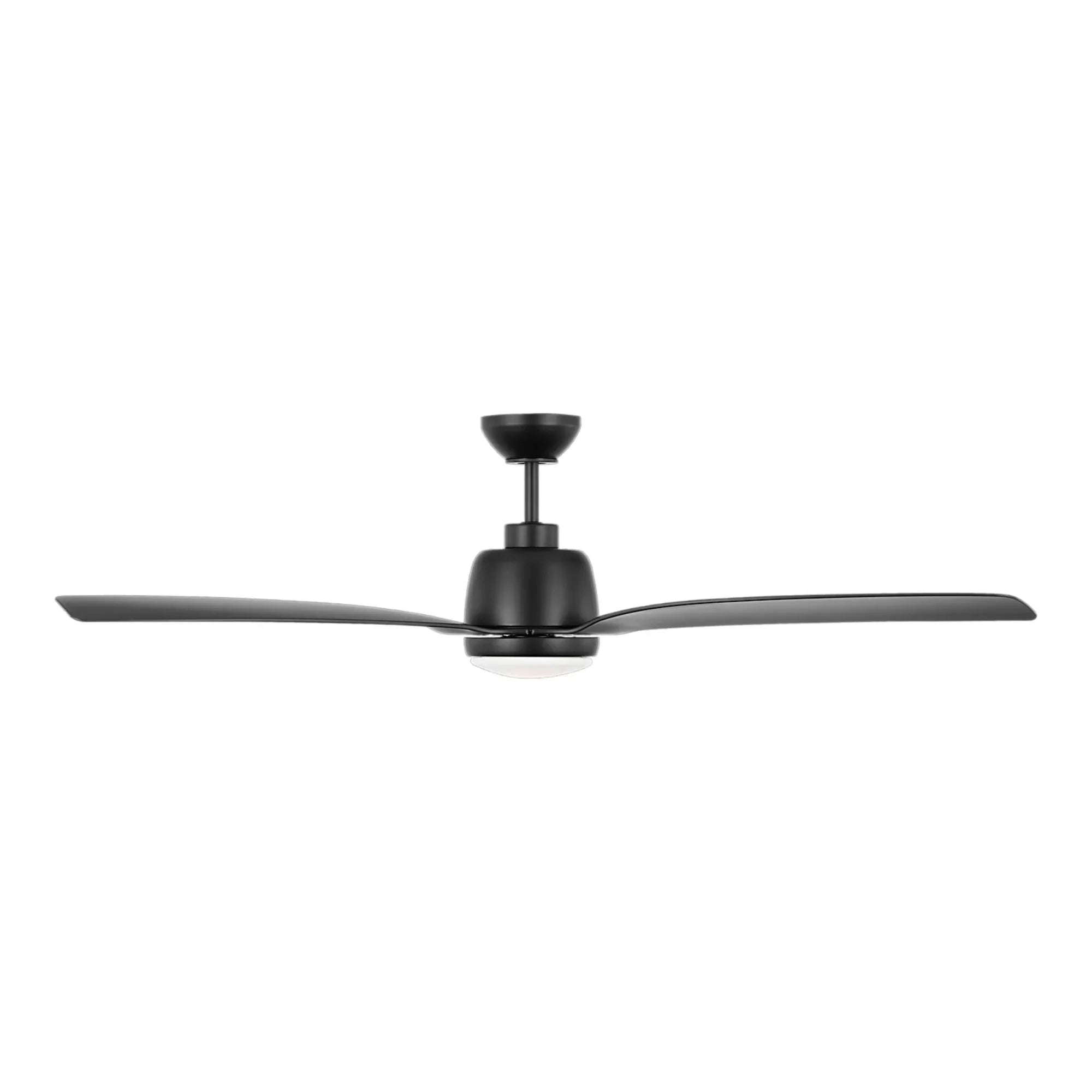 Avila Coastal 60" Midnight Black Outdoor Ceiling Fan with Light & Remote