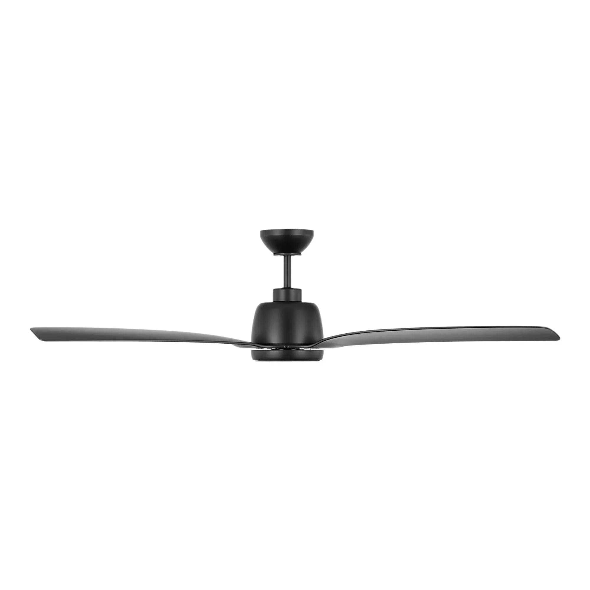 Avila Coastal 60" Midnight Black Outdoor Ceiling Fan with Light & Remote