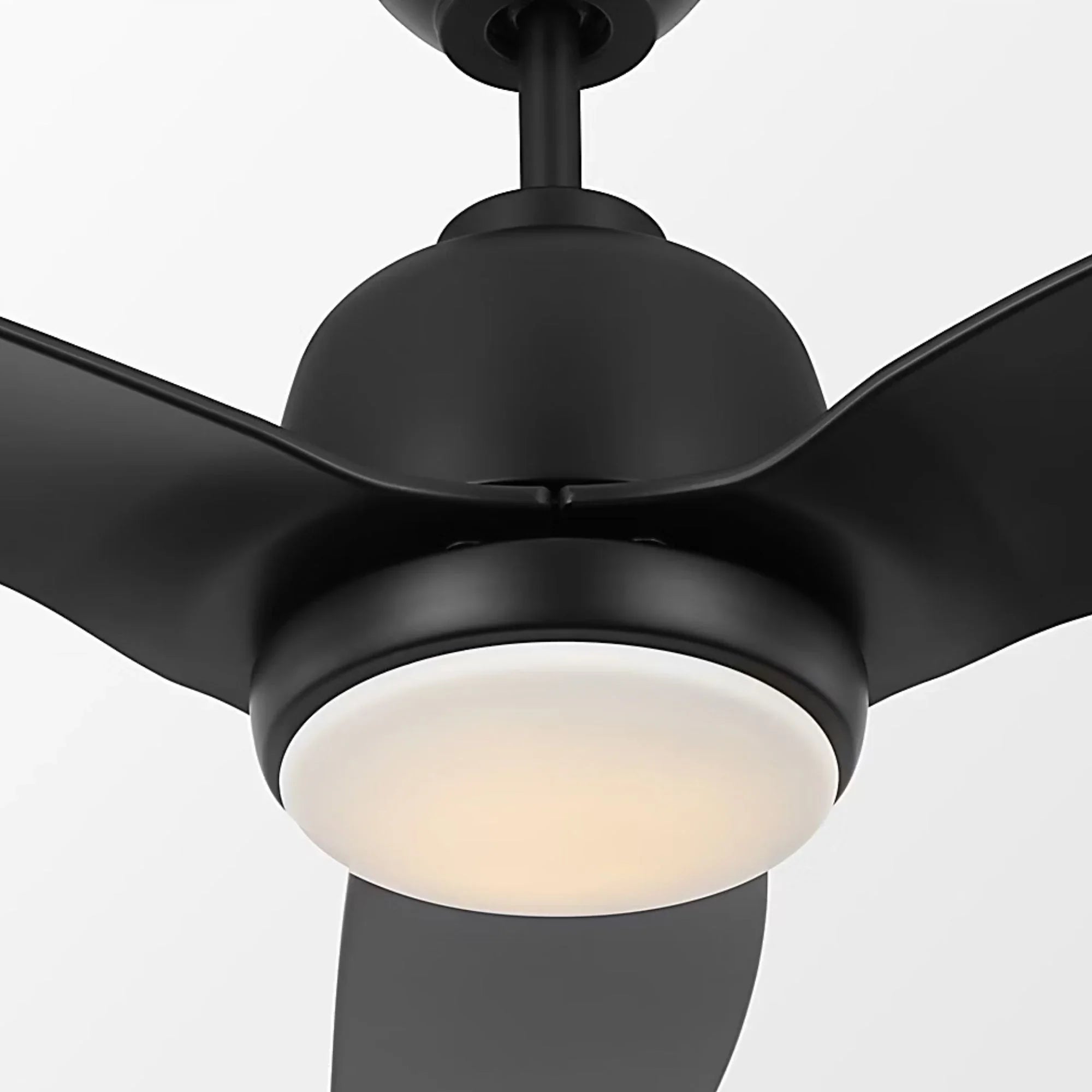 Avila Coastal 60" Midnight Black Outdoor Ceiling Fan with Light & Remote