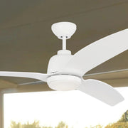 Avila Coastal 60" Matte White Outdoor Ceiling Fan with Light & Remote