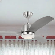 Avila 44" Brushed Steel Ceiling Fan with Light & Remote