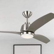 Avila 54" Brushed Steel Ceiling Fan with Light & Remote