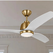 Avila 54" Satin Brass Ceiling Fan with Light & Remote