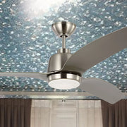 Avila 60" Brushed Steel Ceiling Fan with Light & Remote
