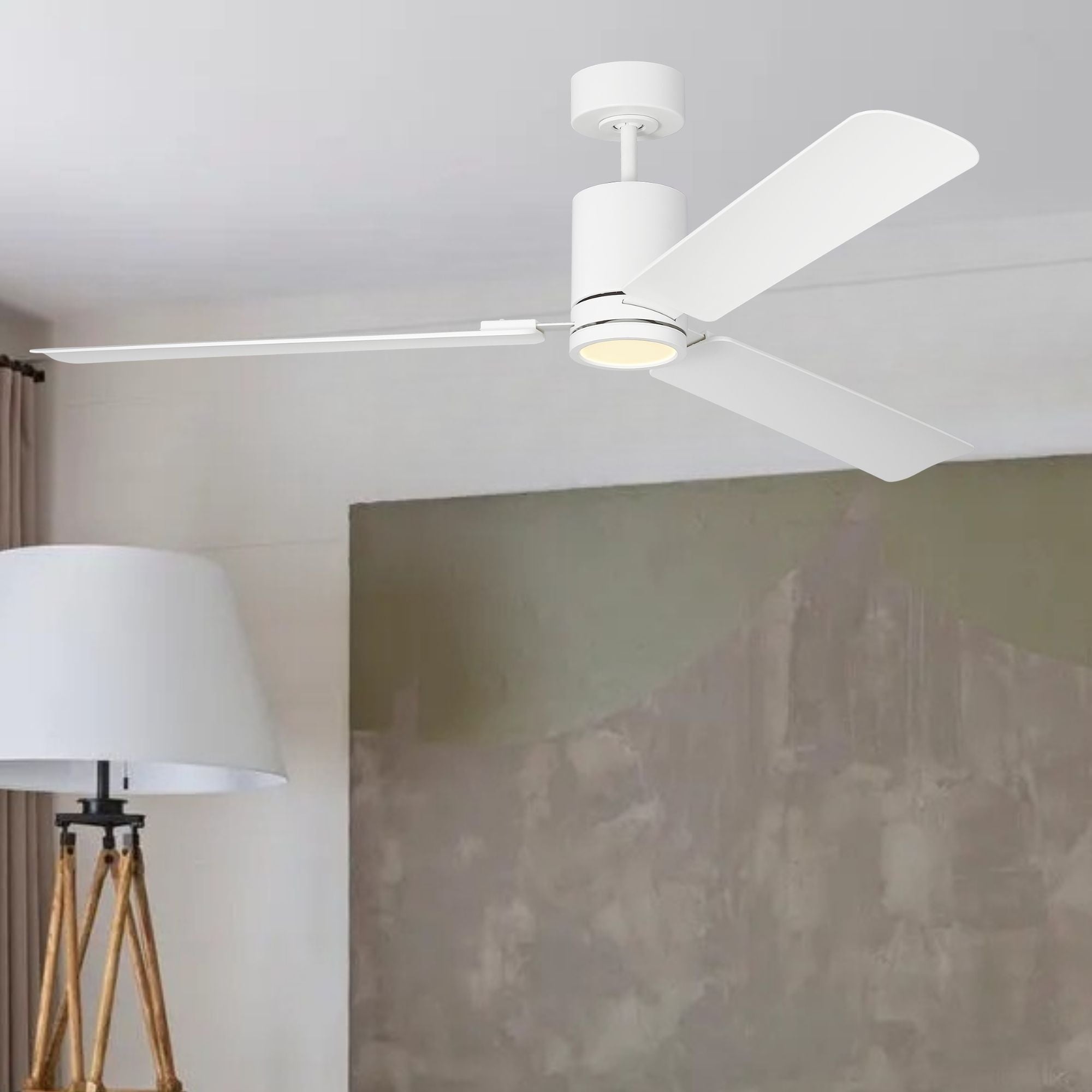 Cleancut Smart 62" Matte White LED Ceiling Fan
