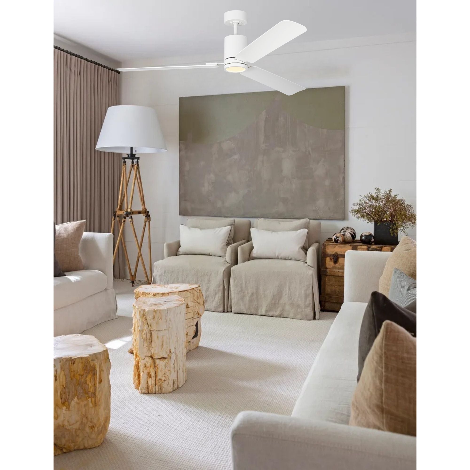 Cleancut Smart 62" Matte White LED Ceiling Fan
