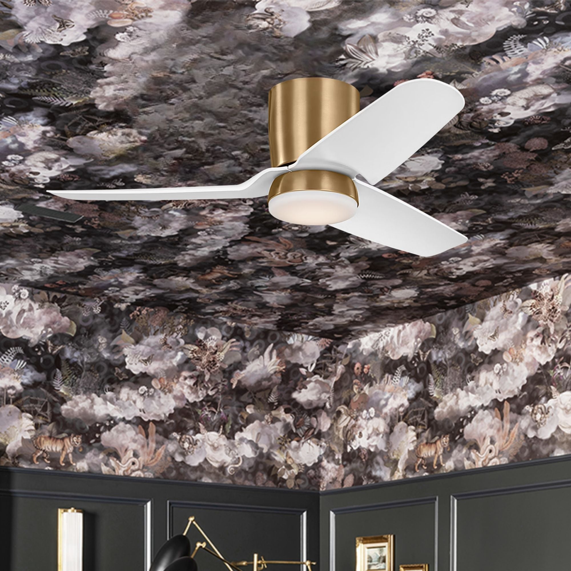 Colgin 44" Satin Brass Hugger LED Ceiling Fan